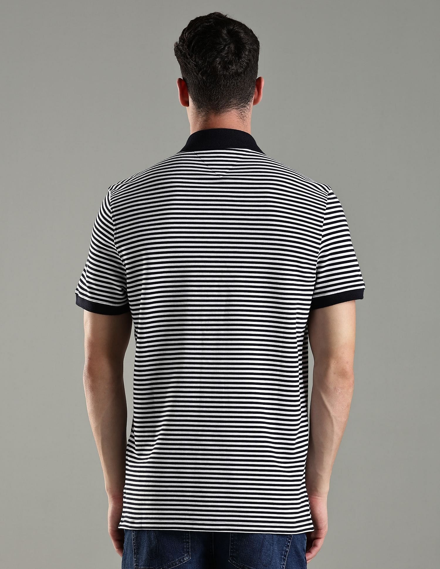 Tommy Hilfiger Striped Regular Fit Cotton Polo T-Shirt