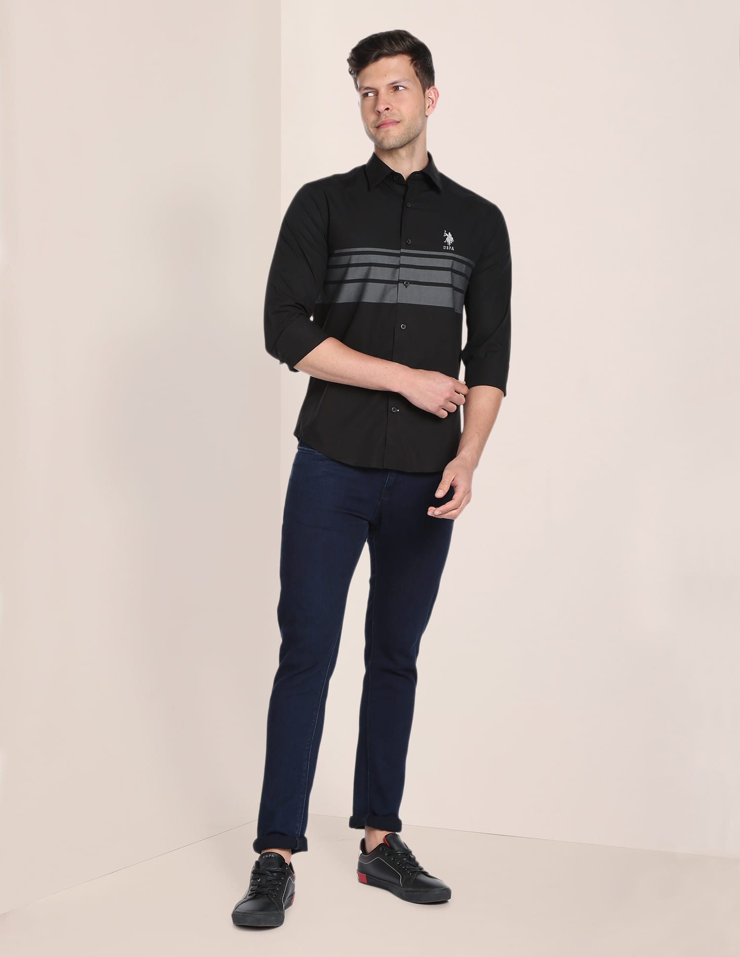 Buy U.S. Polo Assn. Signature Engineered Stripe Cotton Shirt