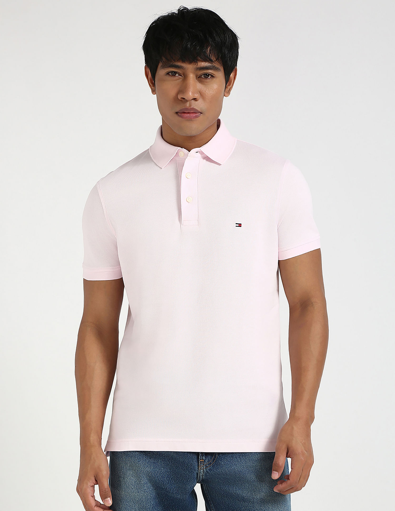 Tommy Hilfiger Solid Slim-Fit Cotton Polo Shirt