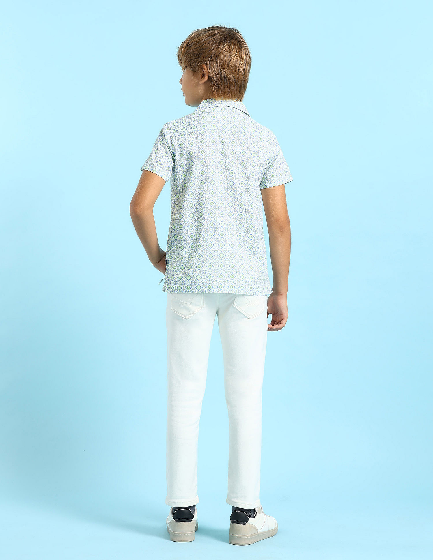 U.S. Polo Assn. Kids Boys Geometric Printed Regular Fit Shirt