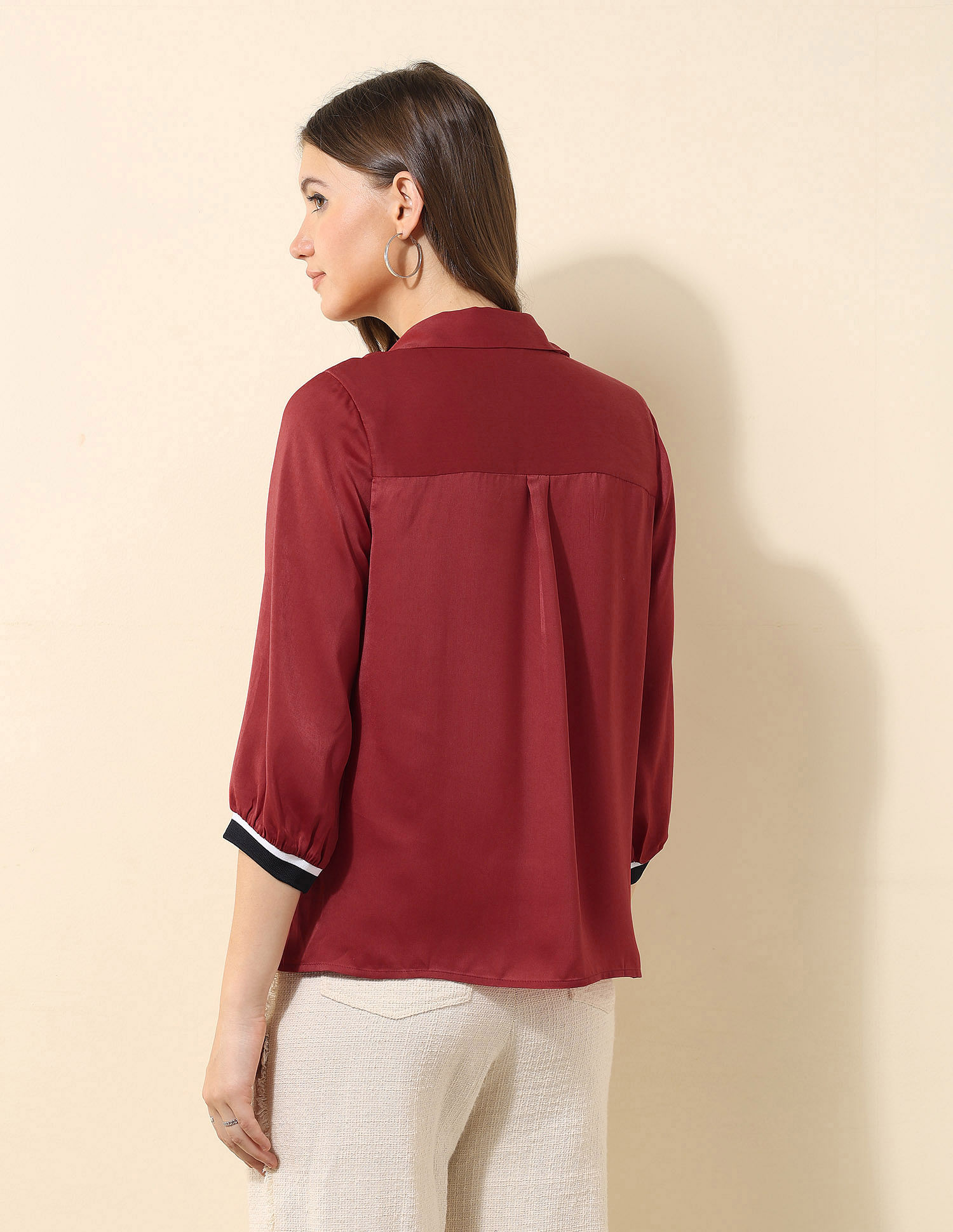 U.S. Polo Assn. Women Satin Solid Shirt