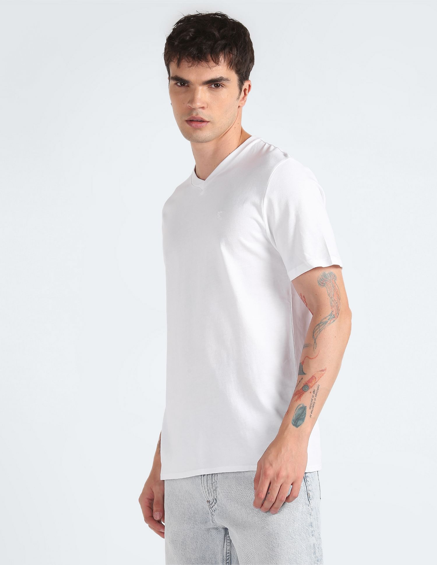 Calvin Klein Smooth Cotton Solid T-Shirt