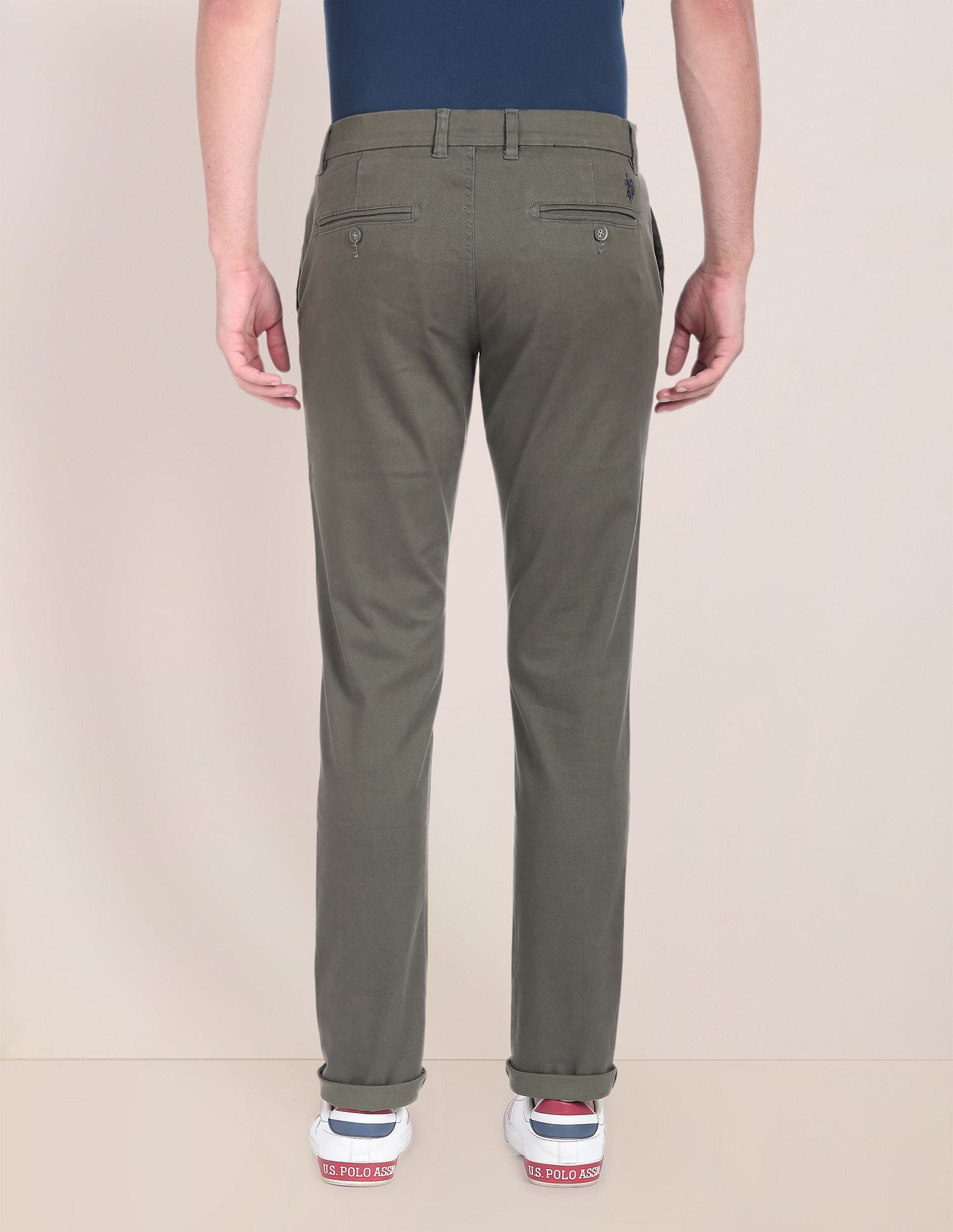 U.S. Polo Assn. Geometric Print Mid Rise Trousers