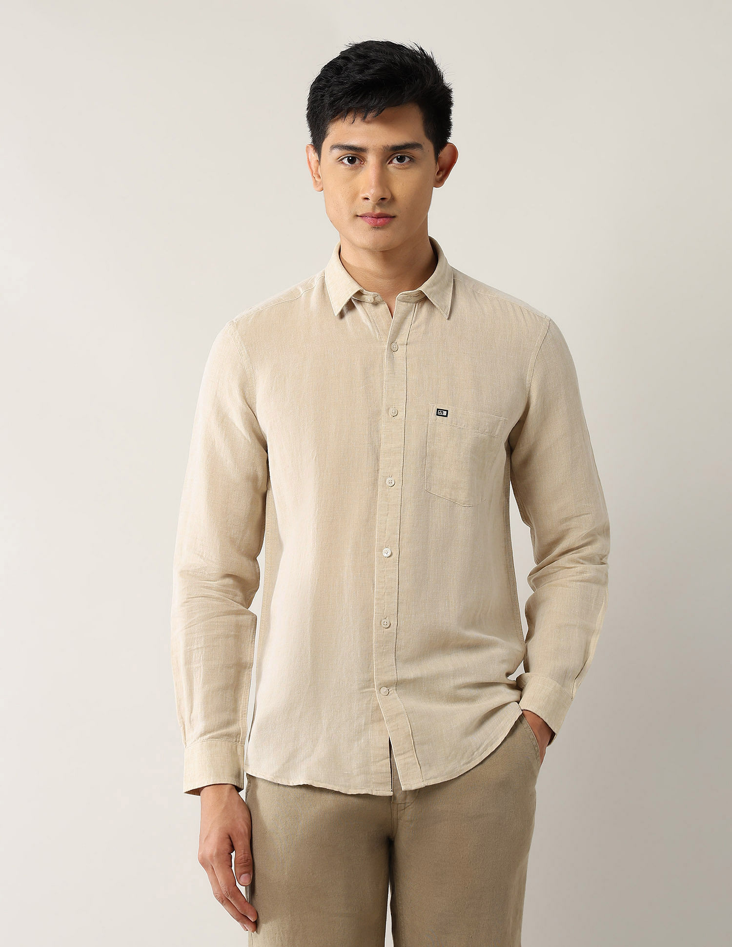 Arrow Sport Slim Fit Pure Linen Shirt