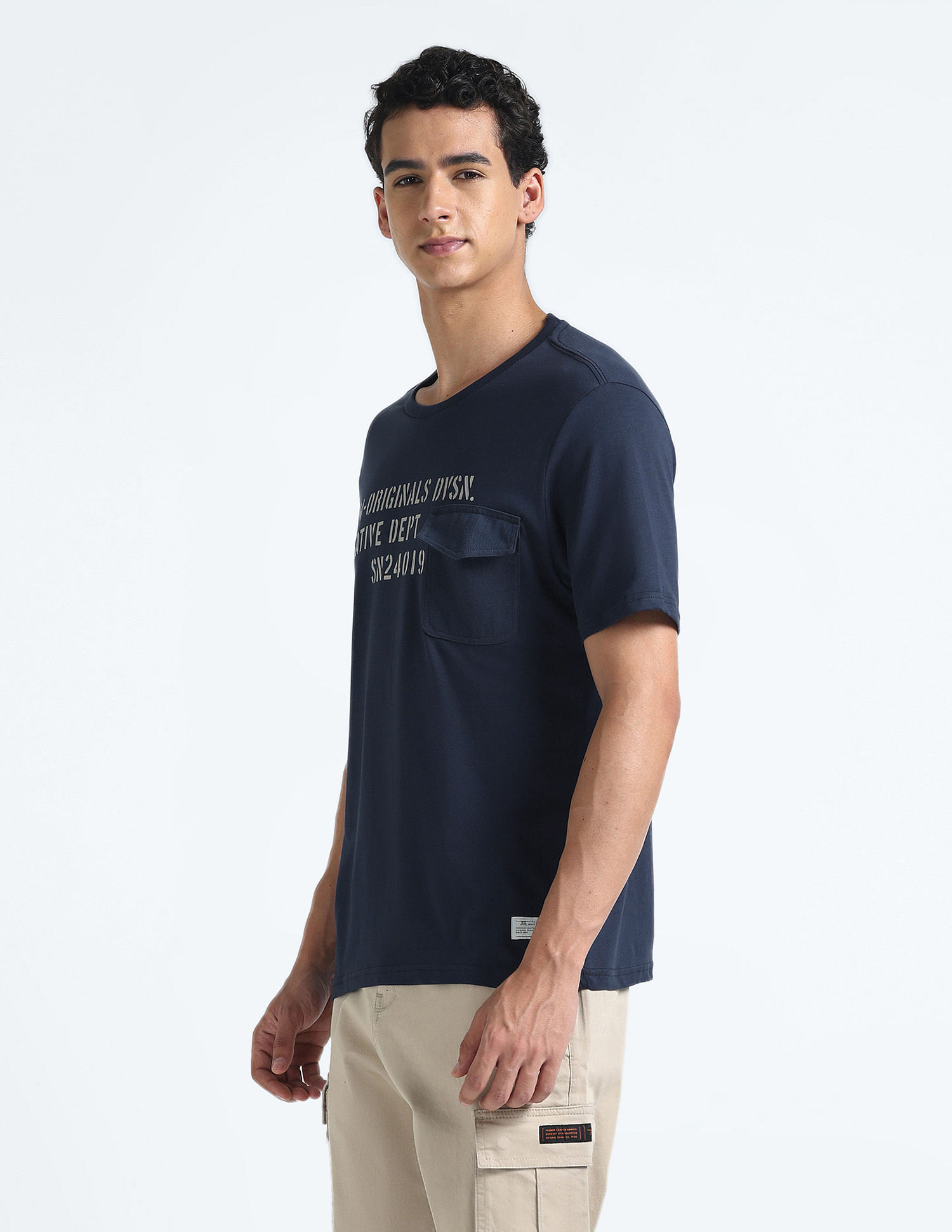 Flying Machine Flap Pocket Cotton T-Shirt