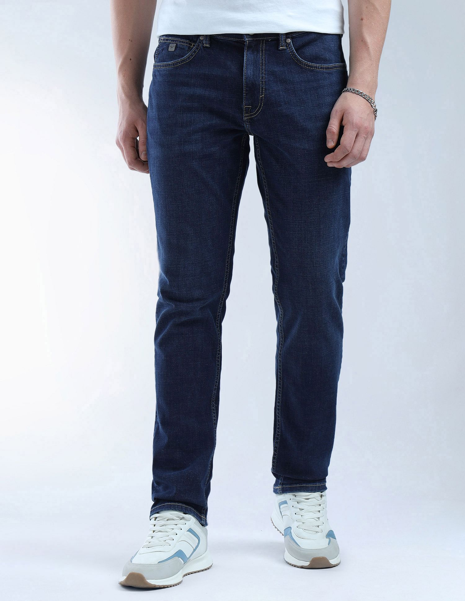 Flying Machine Stone Washed Freddie Slim Straight Fit Jeans