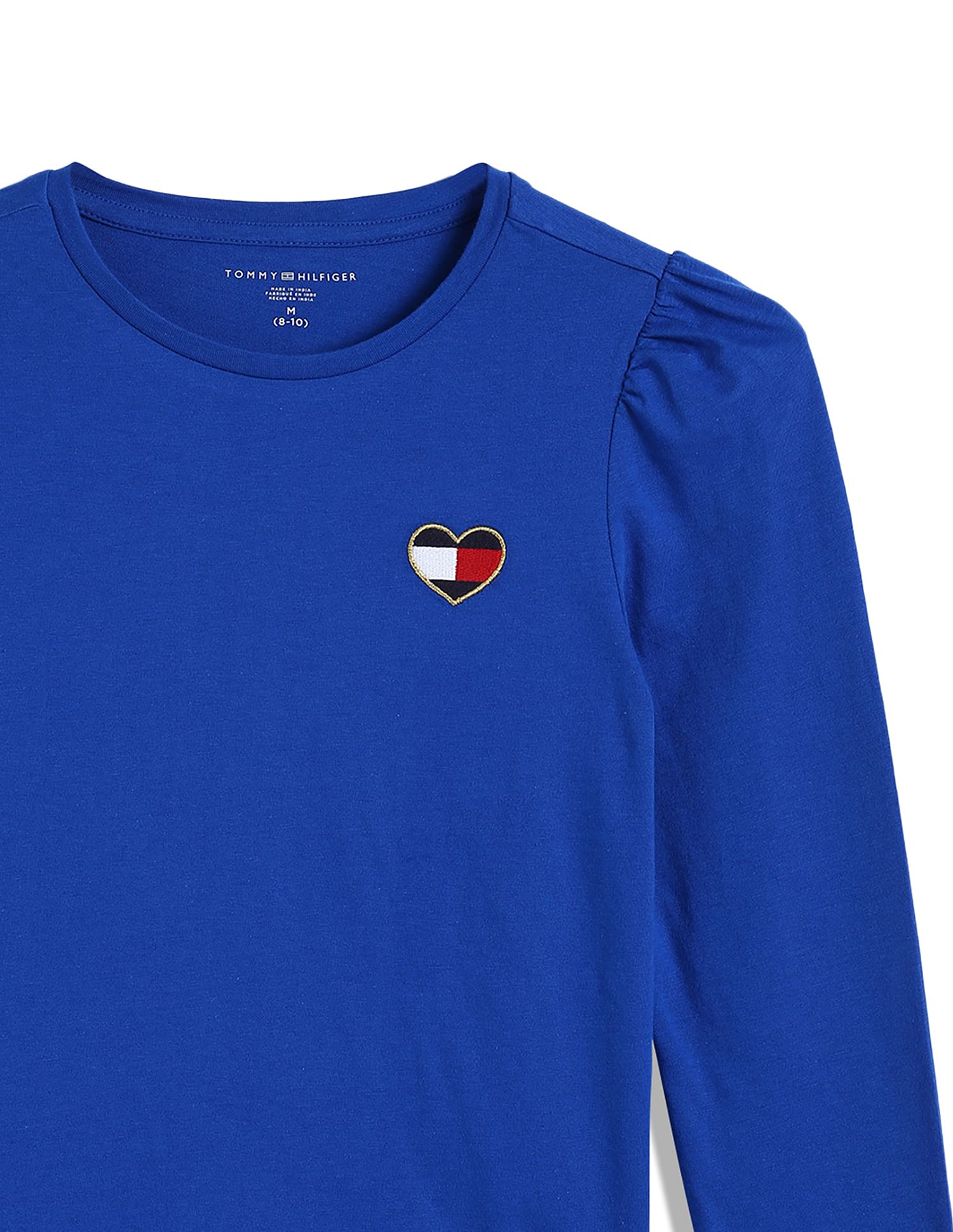 Tommy Hilfiger Kids Girls Puff Shoulder Fashion Cotton T-Shirt