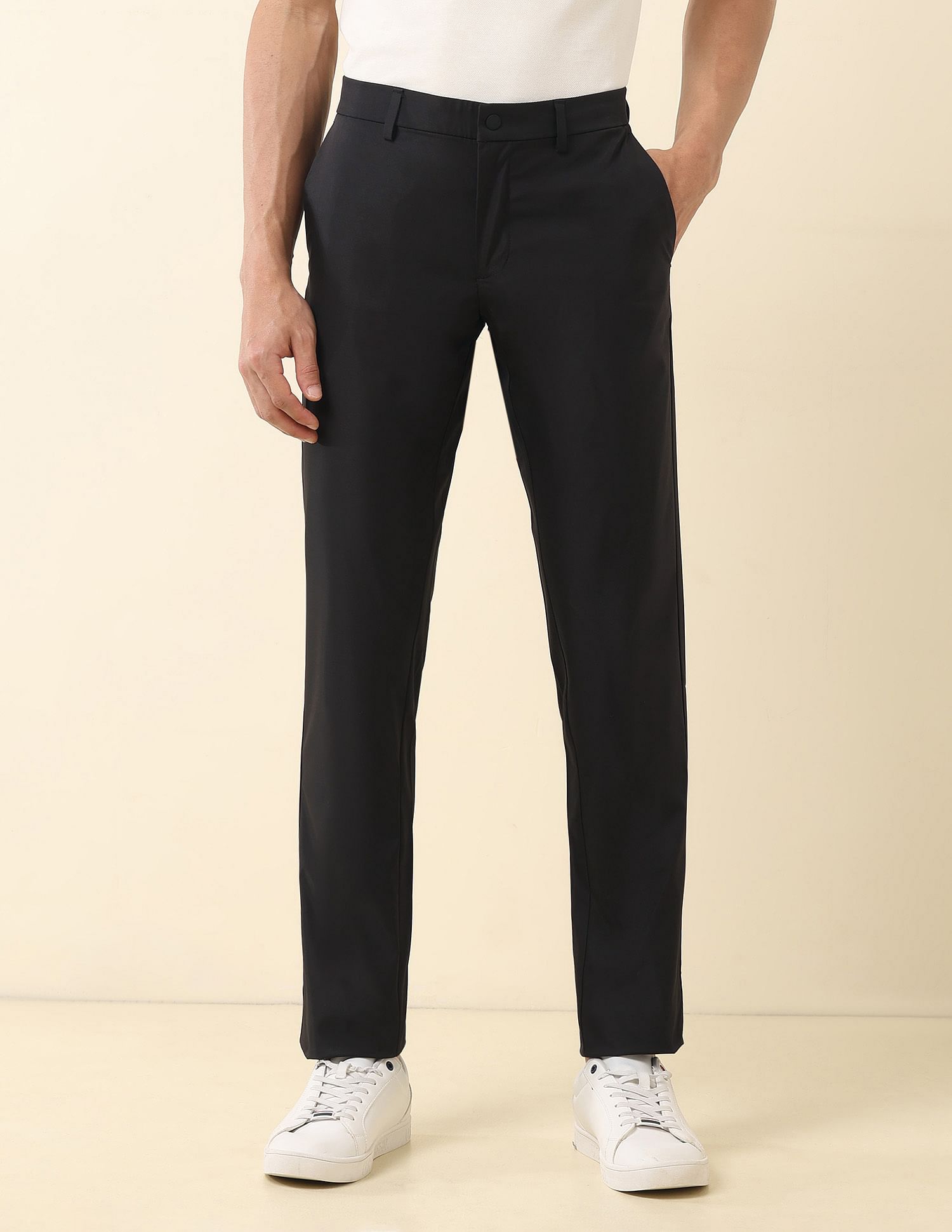 U.S. Polo Assn. Solid Denver Slim Fit Trousers