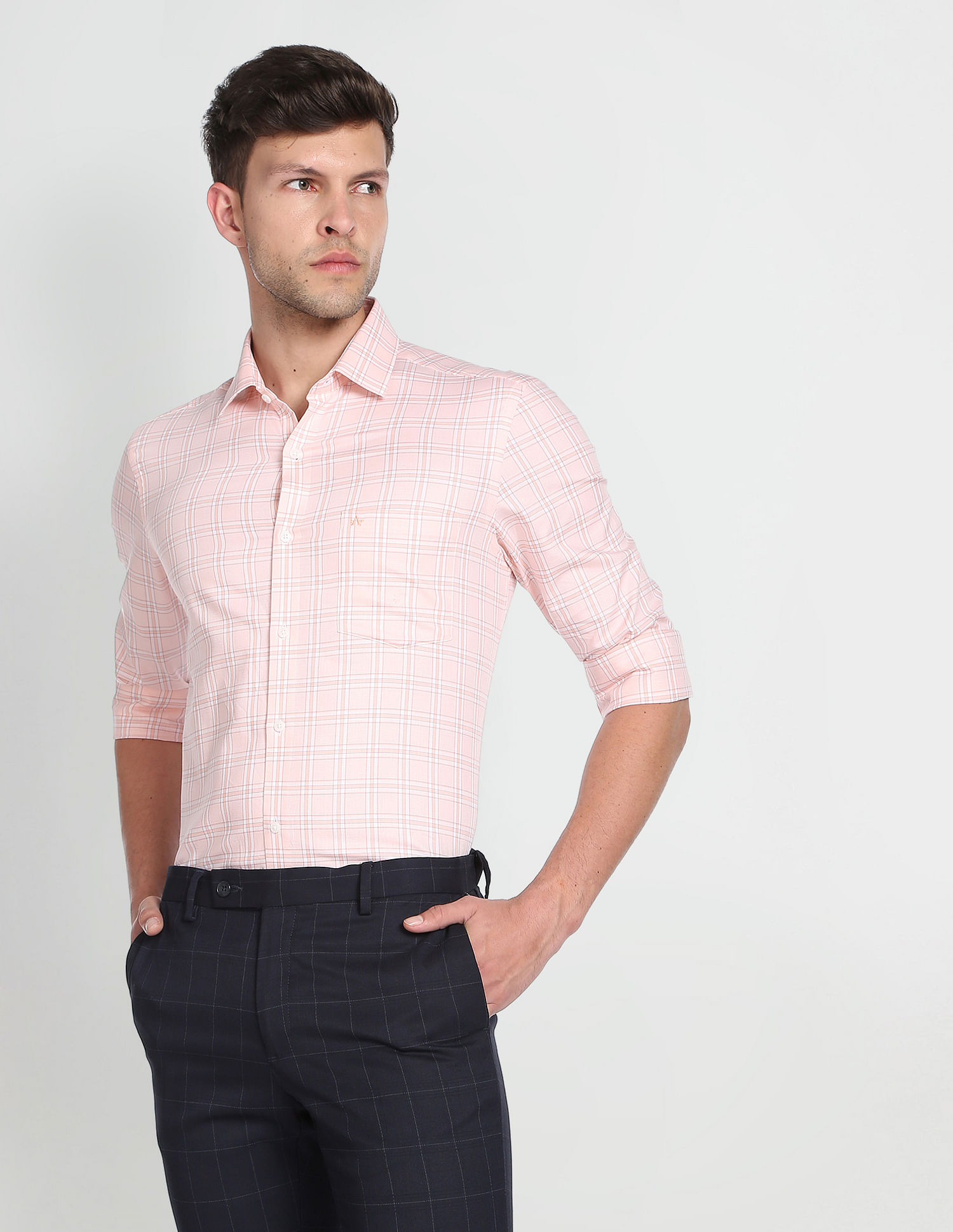 Arrow Manhattan Slim Fit Tartan Check Formal Shirt