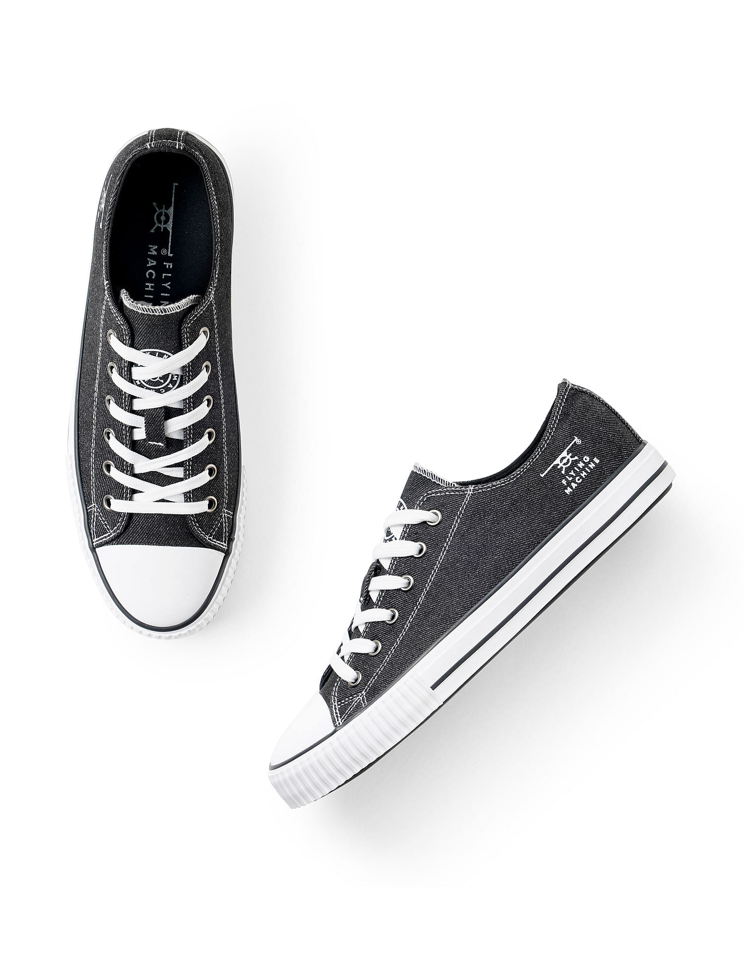 Flying Machine Men Round Toe Washed Cox 2.0 Sneakers