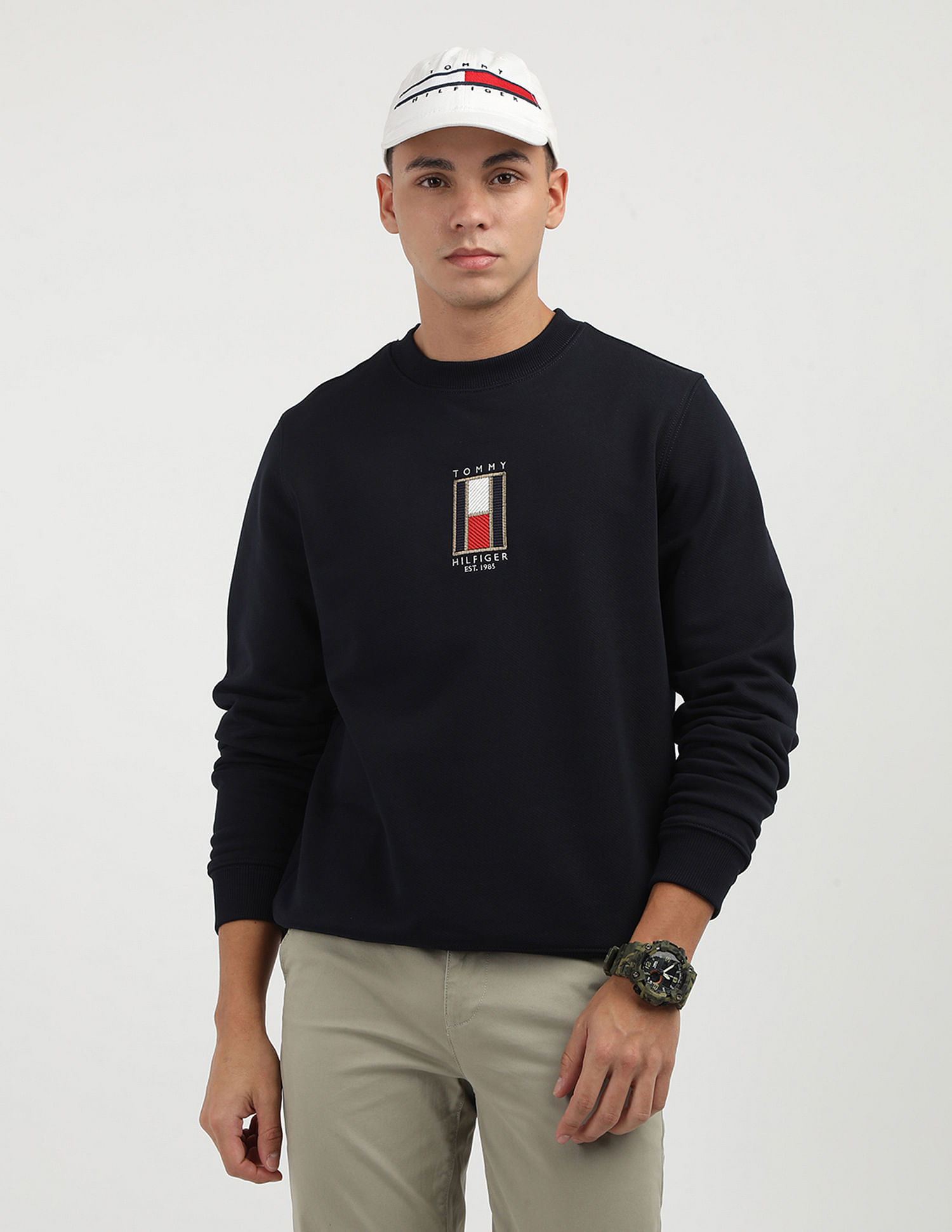 Tommy Hilfiger Vertical Flag Cotton Sweatshirt