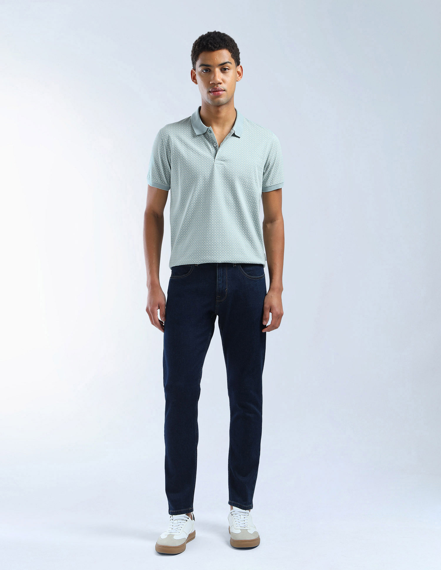 Flying Machine Geometric Printed Regular Fit Polo Shirt