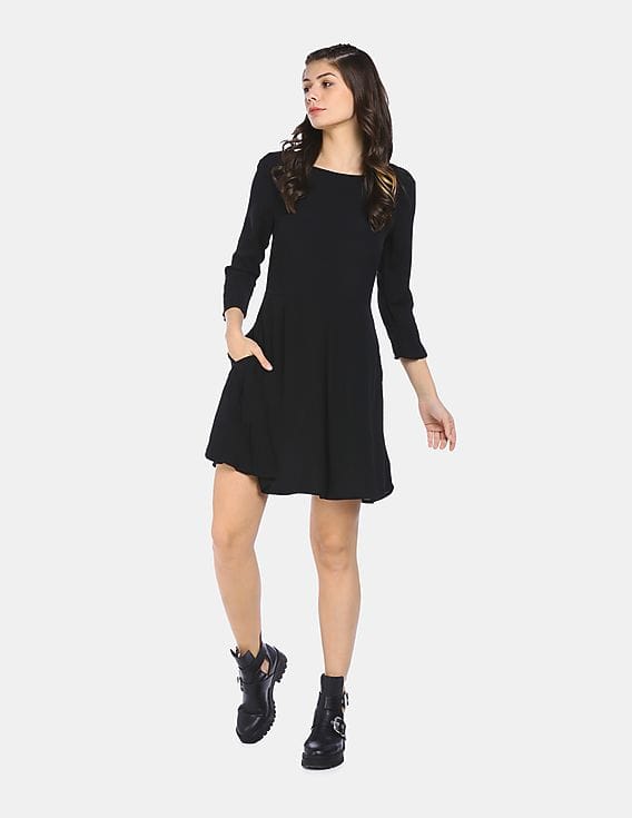 chinese dress ladies GAP Womens Short Sleeve Splitneck Midi Dress Black XS at Amazon Women's  Clothing store main image 0