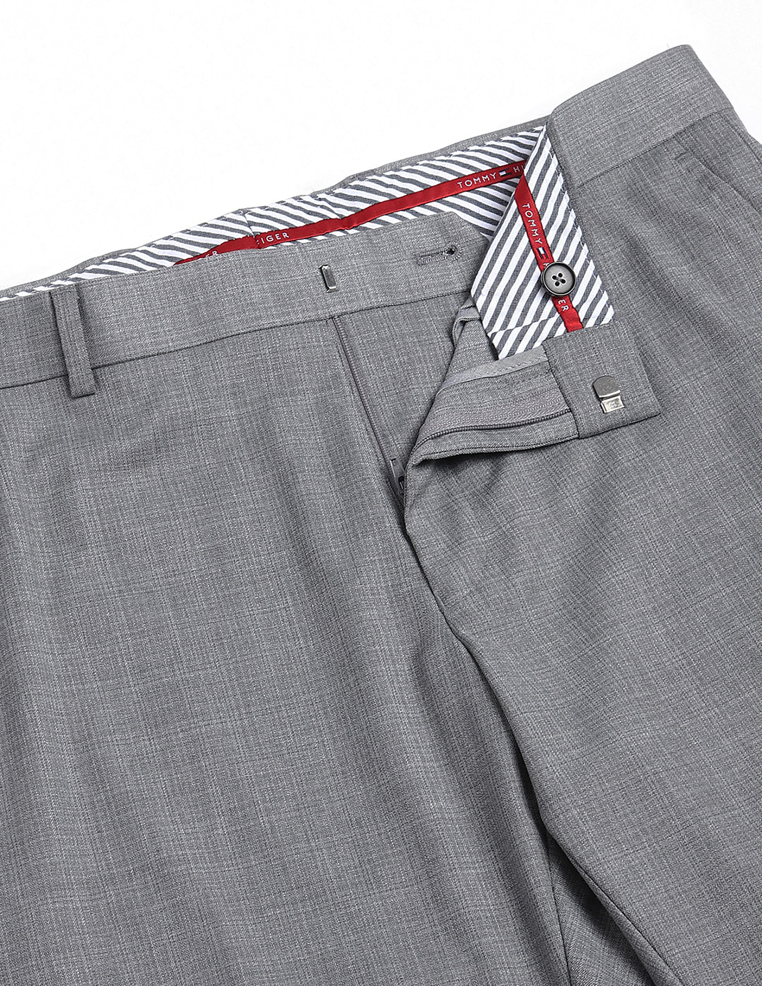 Tommy Hilfiger Regular-Fit Solid Mid-Rise Trouser