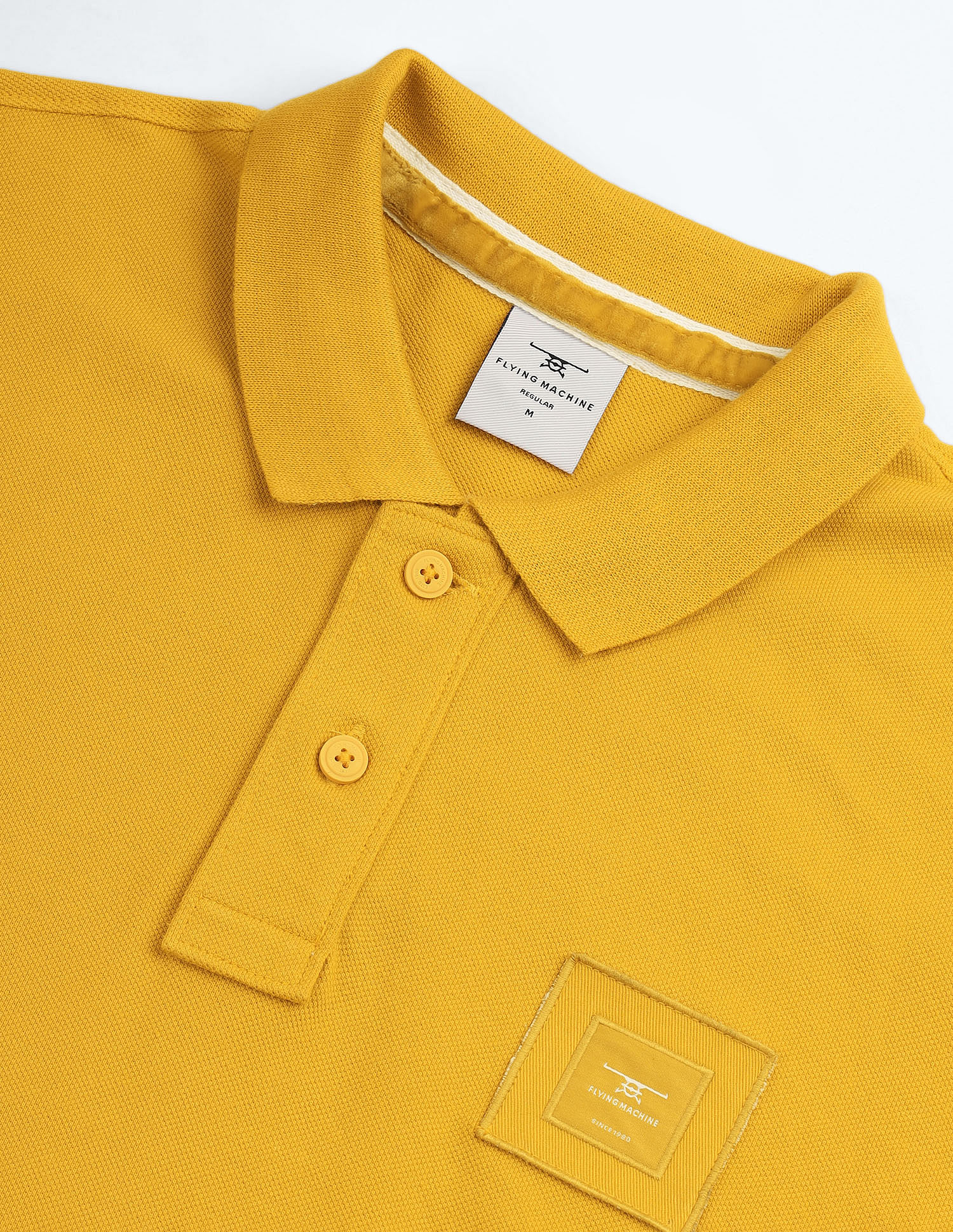 Flying Machine Logo Badge Solid Polo Shirt