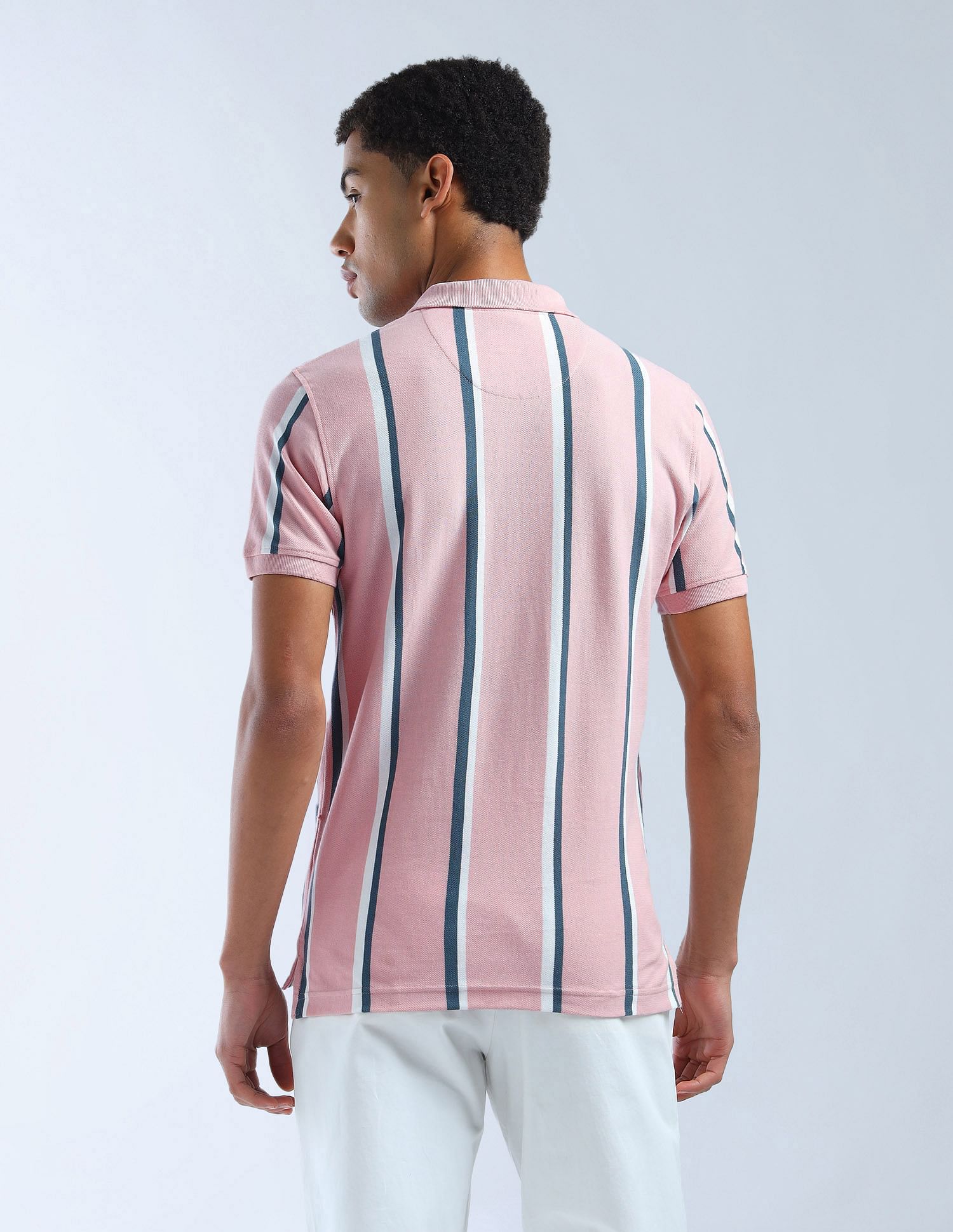 Flying Machine Vertical Striped Digitopia Polo Shirt