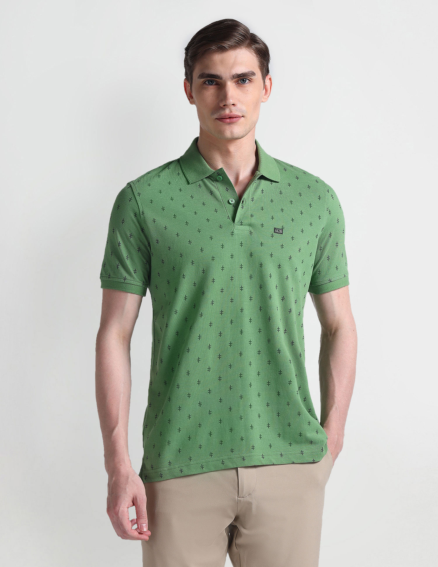 Arrow Sports Geometric Print Regular Polo Shirt