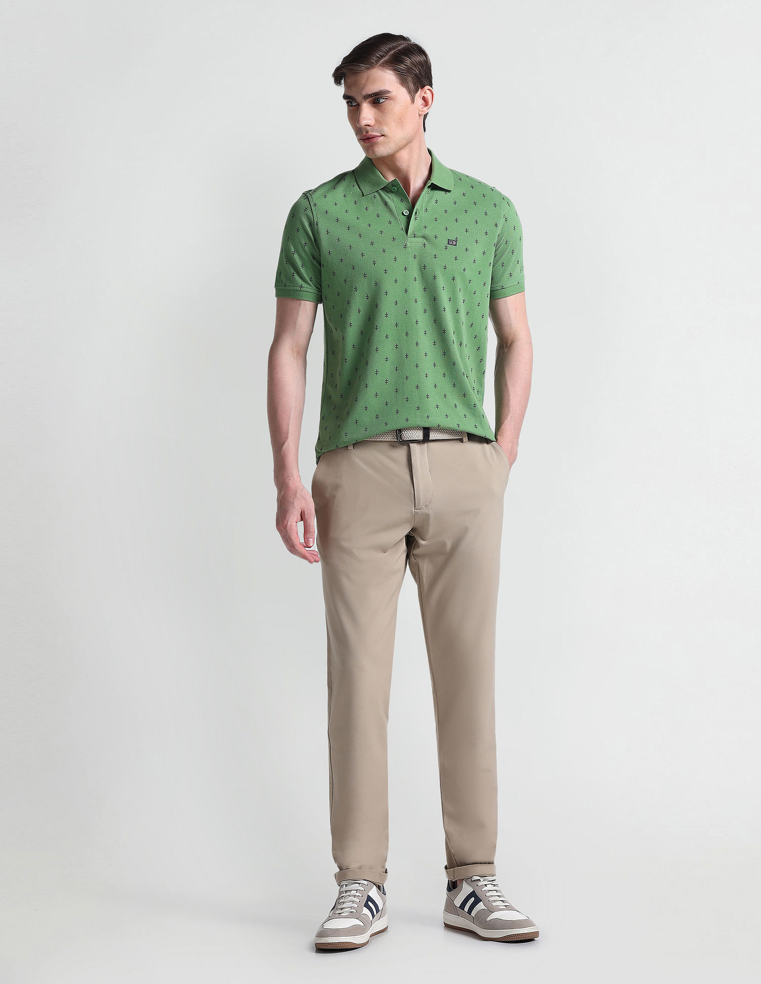 Arrow Sports Geometric Print Regular Polo Shirt