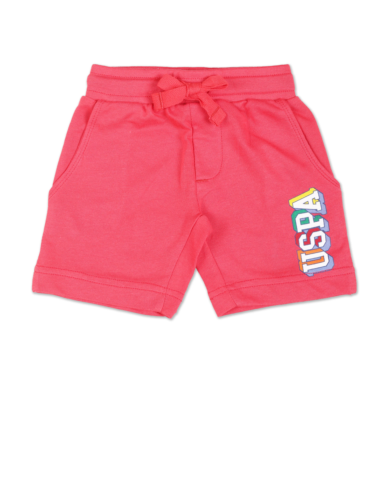 U.S. Polo Assn. Kids Boys Red Printed Cotton Set