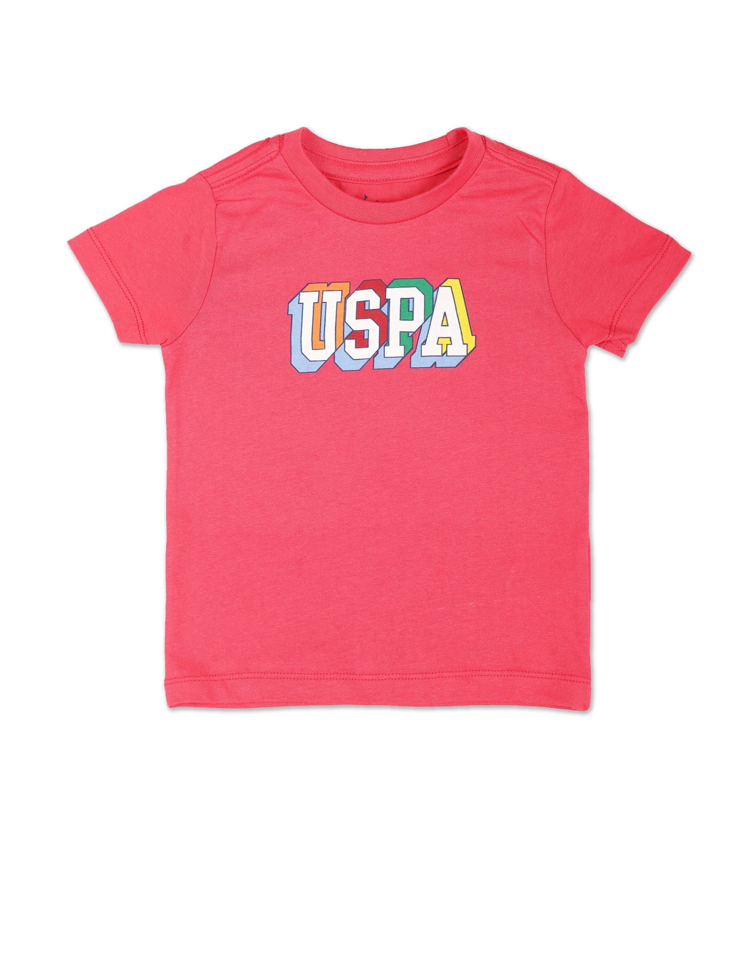 U.S. Polo Assn. Kids Boys Red Printed Cotton Set