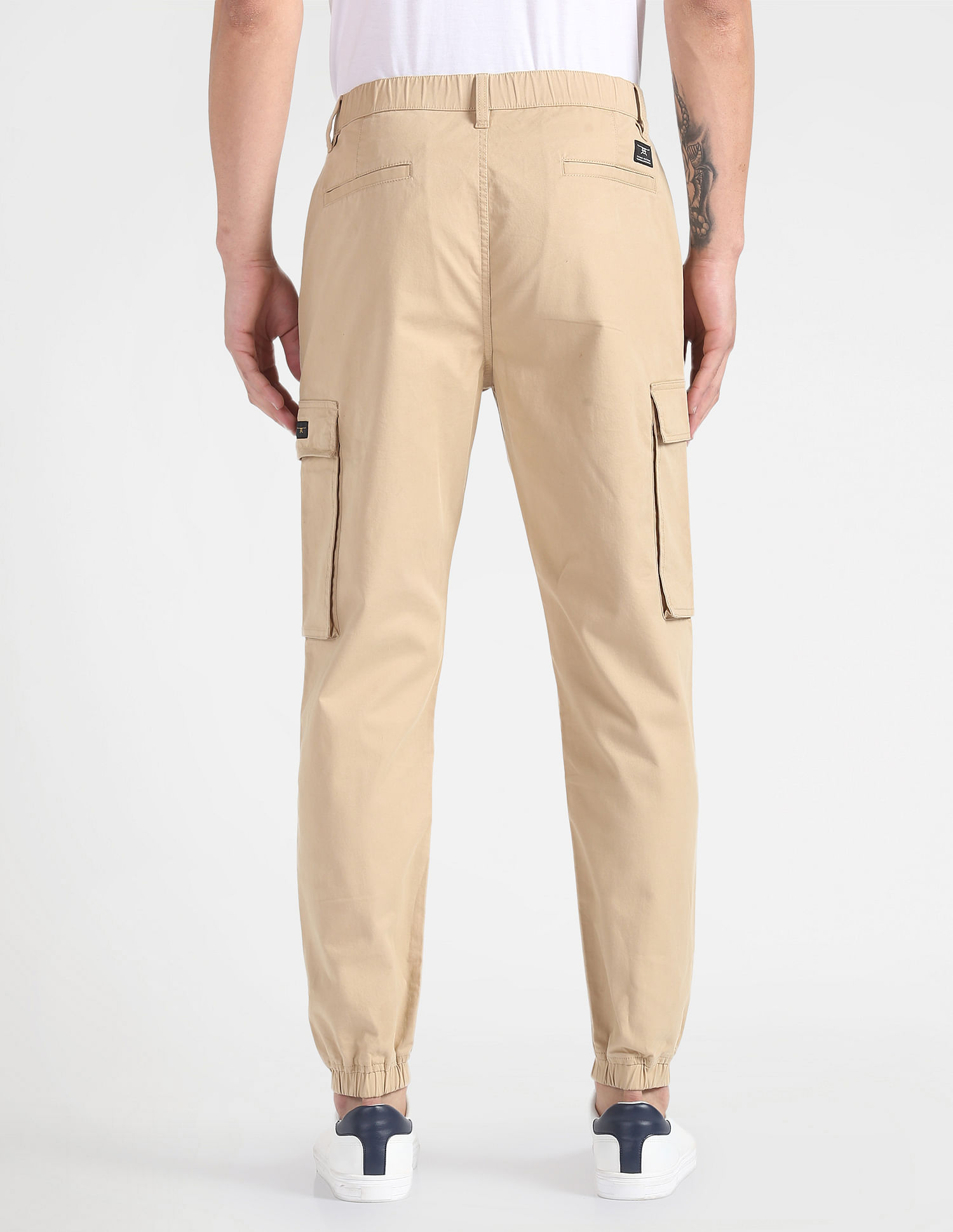 Flying Machine Solid Jogger Fit Cargo Trousers