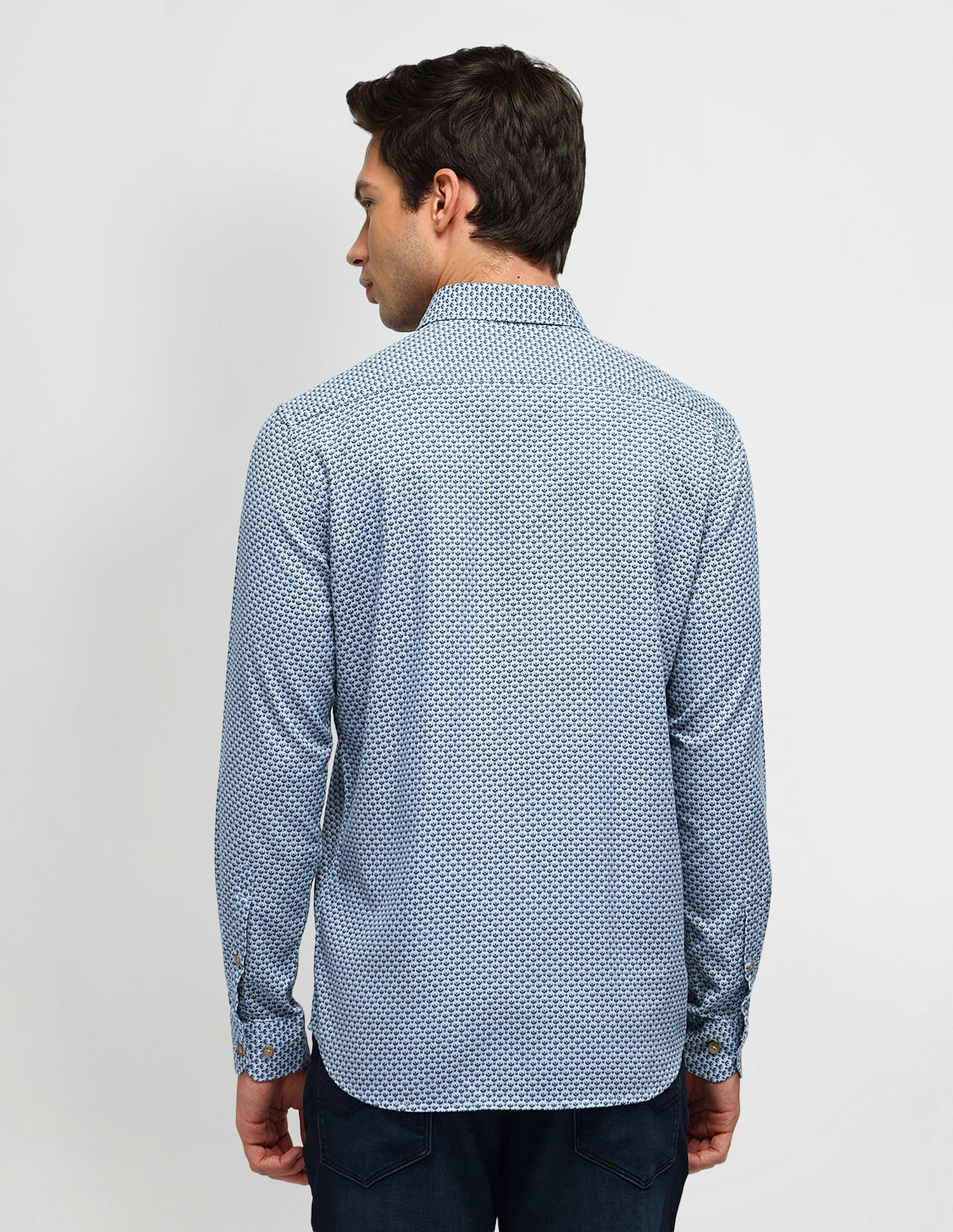 Arrow Sport Slim Fit Geometric Pattern Shirt