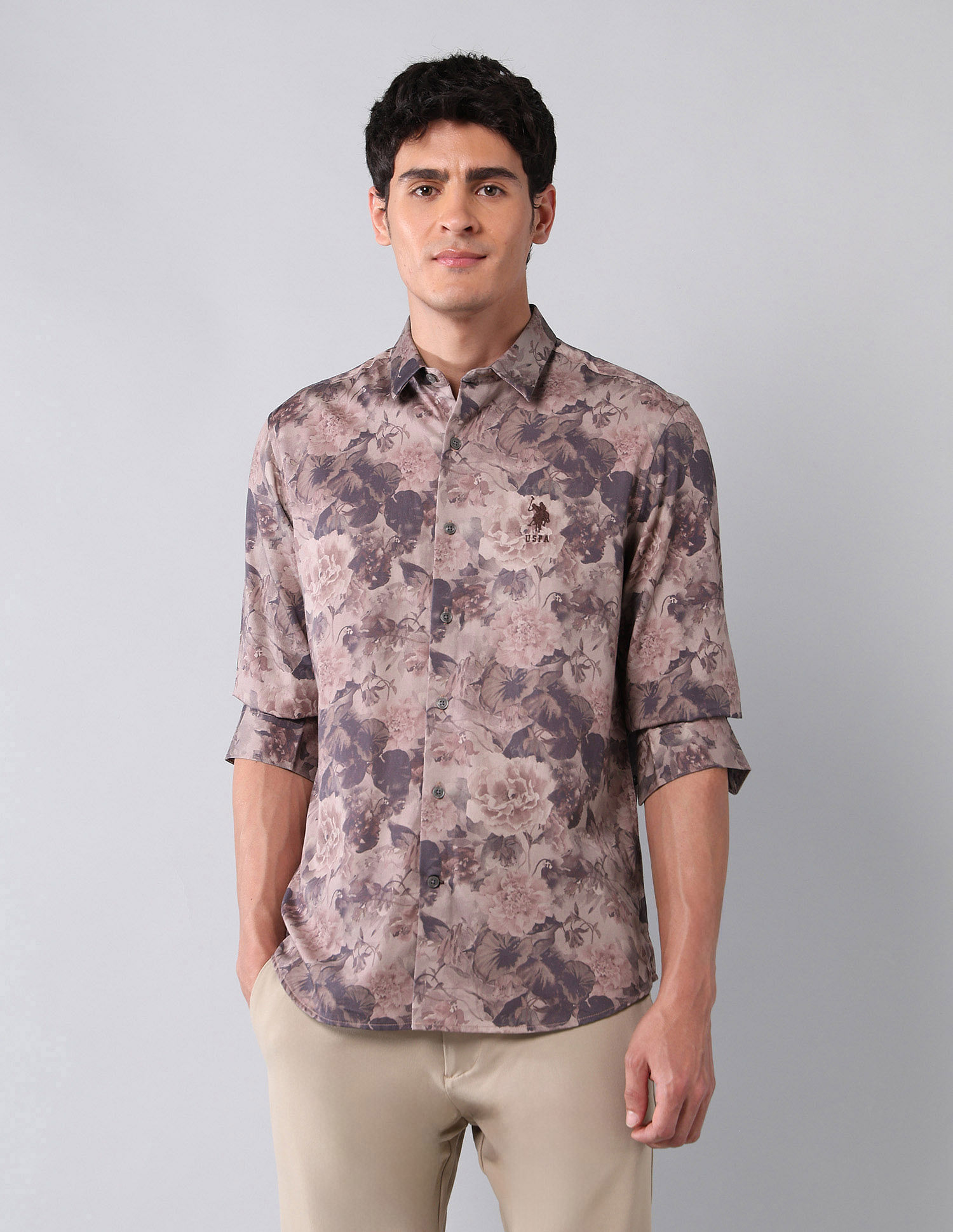 U.S. Polo Assn. Denim Co. Floral Printed Pure Cotton Shirt