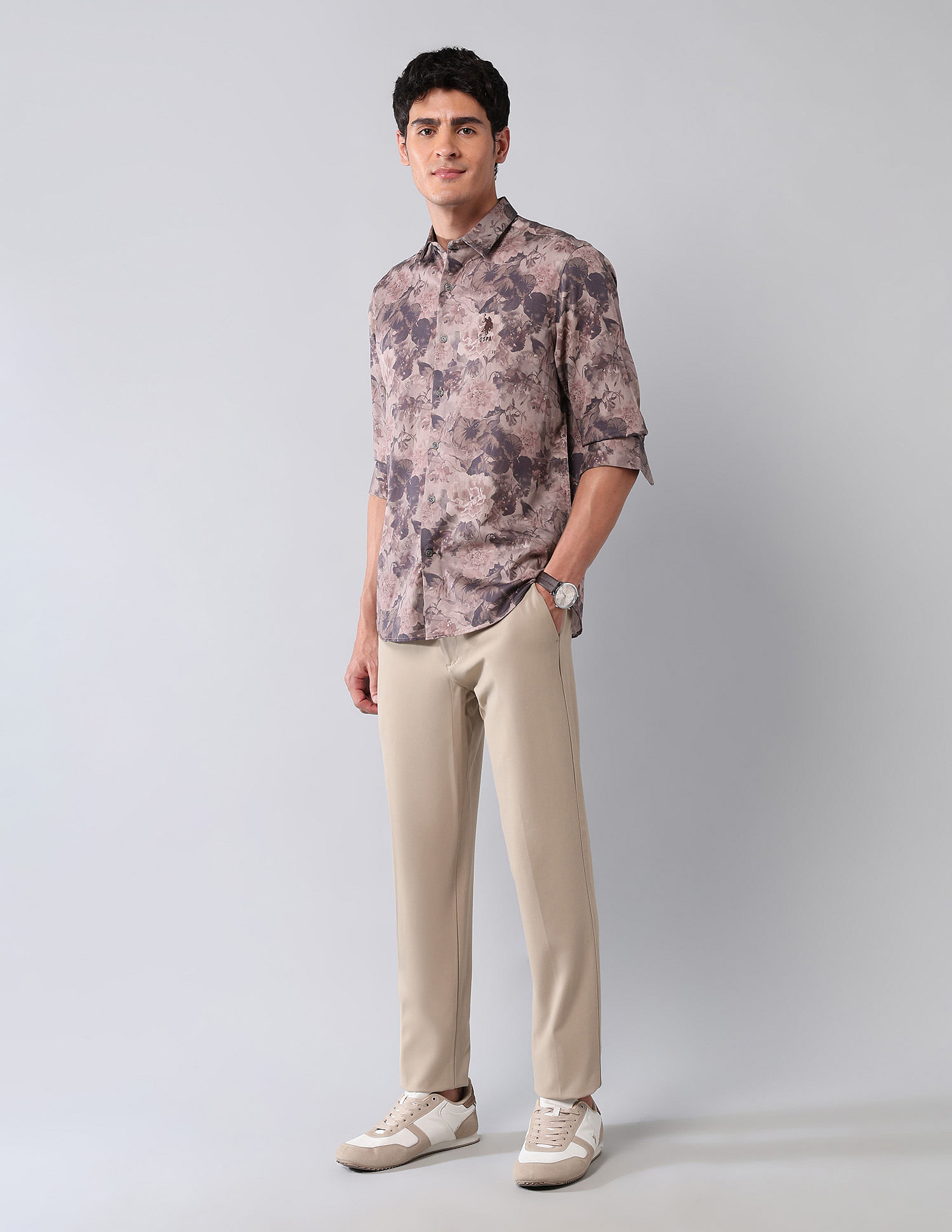 U.S. Polo Assn. Denim Co. Floral Printed Pure Cotton Shirt
