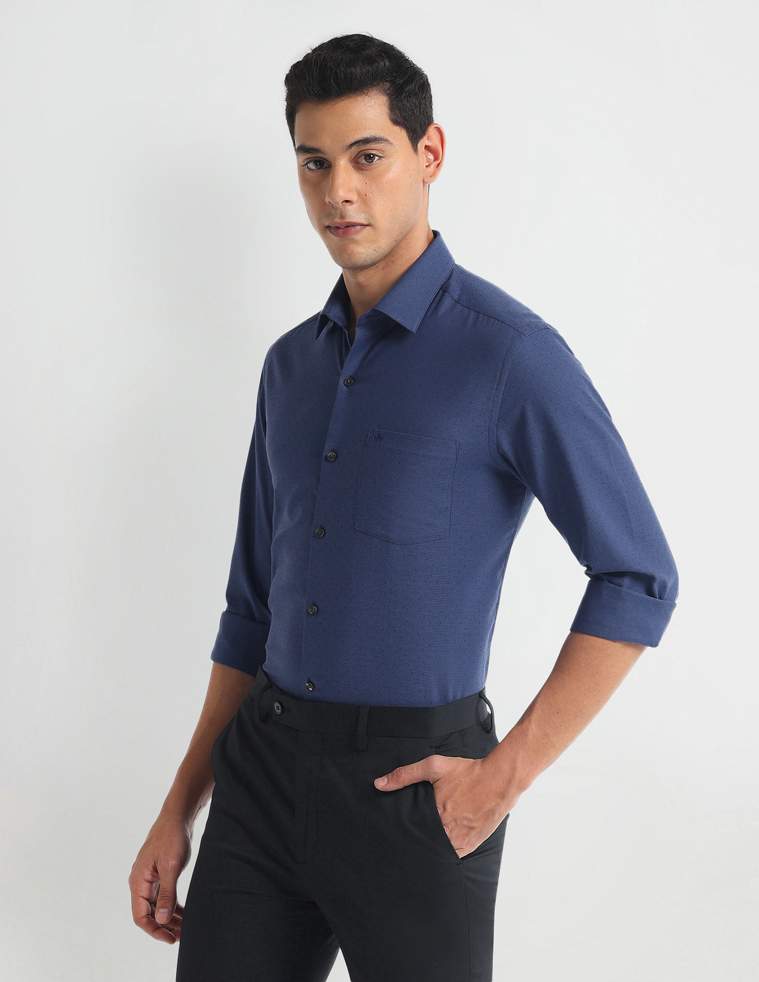 Arrow Geometric Patterned Dobby Shirt