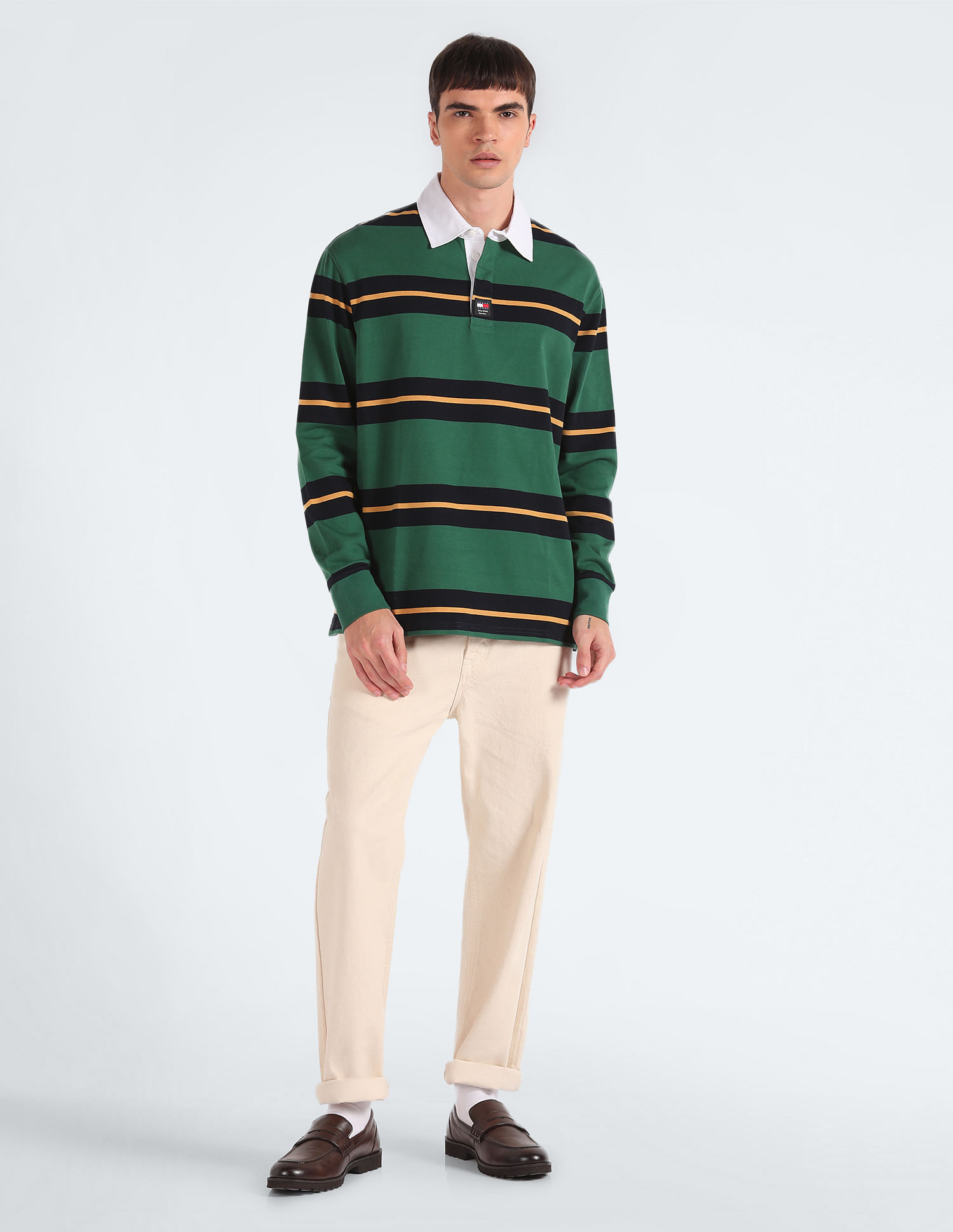 Tommy Hilfiger Horizontal Stripe Oversized Rugby Polo Shirt