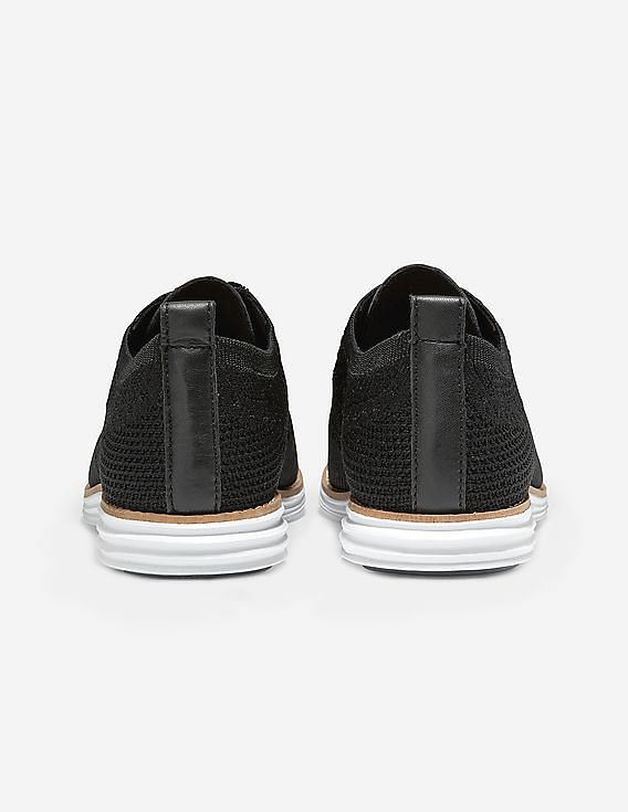 Cole Haan Black ØriginalGrand Stitchlite Wingtip Knit Oxford Sneakers