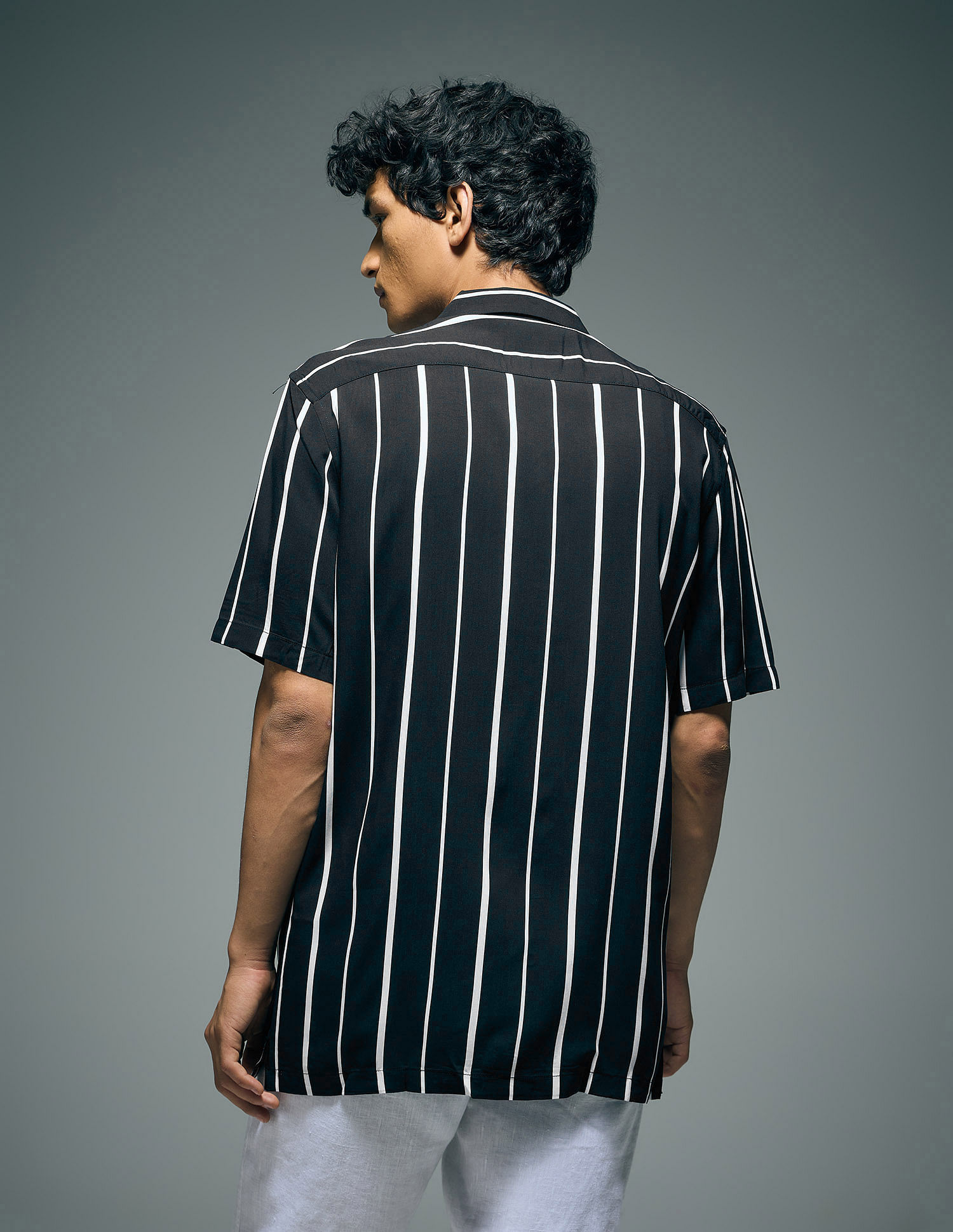 Flying Machine Vertical Striped Original Cuban Shirt