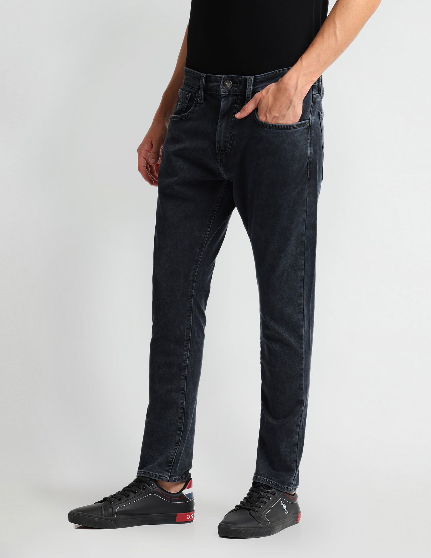 U.S. Polo Assn. Denim Co. Henry Tapered Cropped Fit Black Jeans