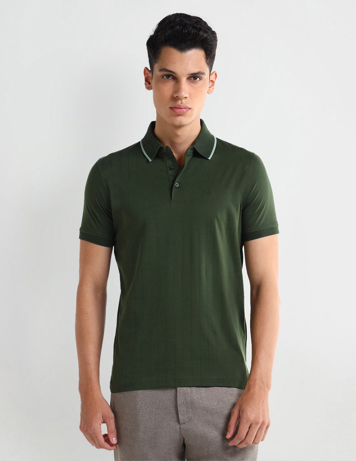 Arrow Textured pattern Regular Fit Polo Shirt