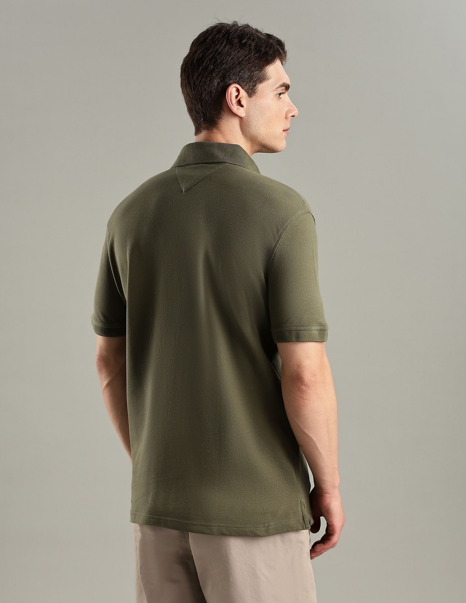 Tommy Hilfiger Solid Regular-Fit Cotton Polo T-Shirt