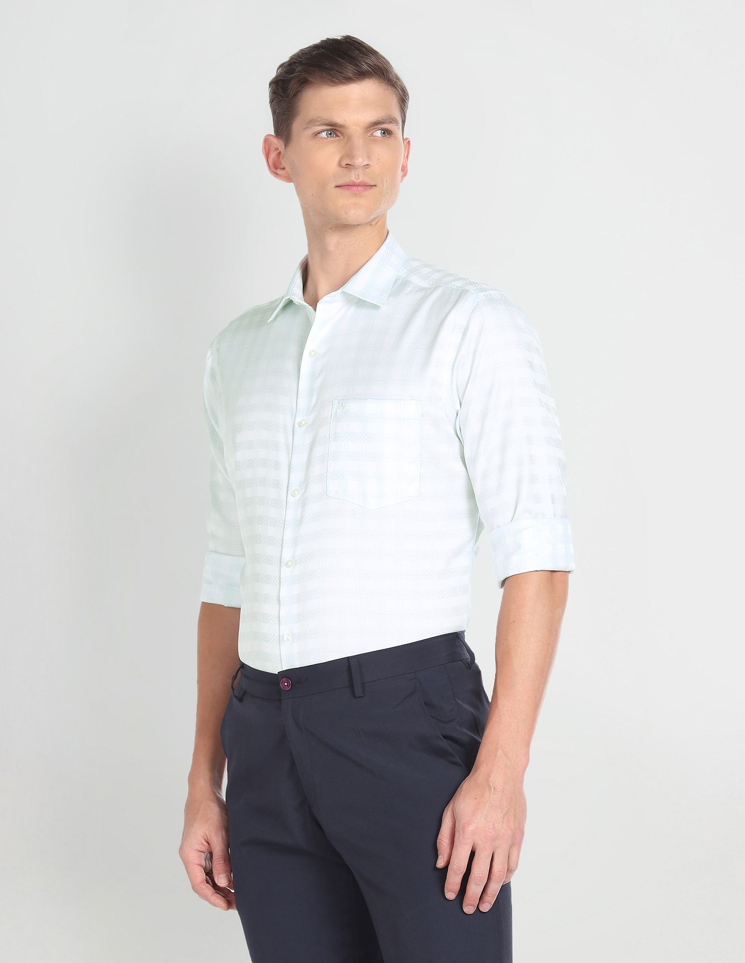 Arrow Twill Check Auto Press Shirt