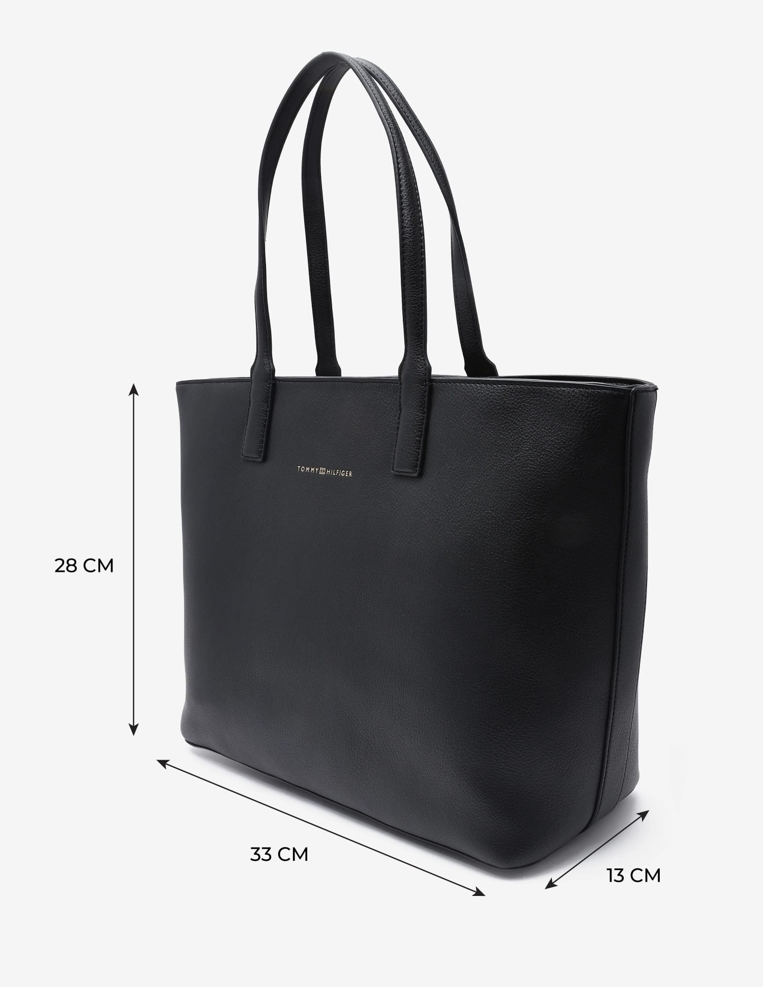 Buy Tommy Hilfiger Solid Black Pu Tote Bag