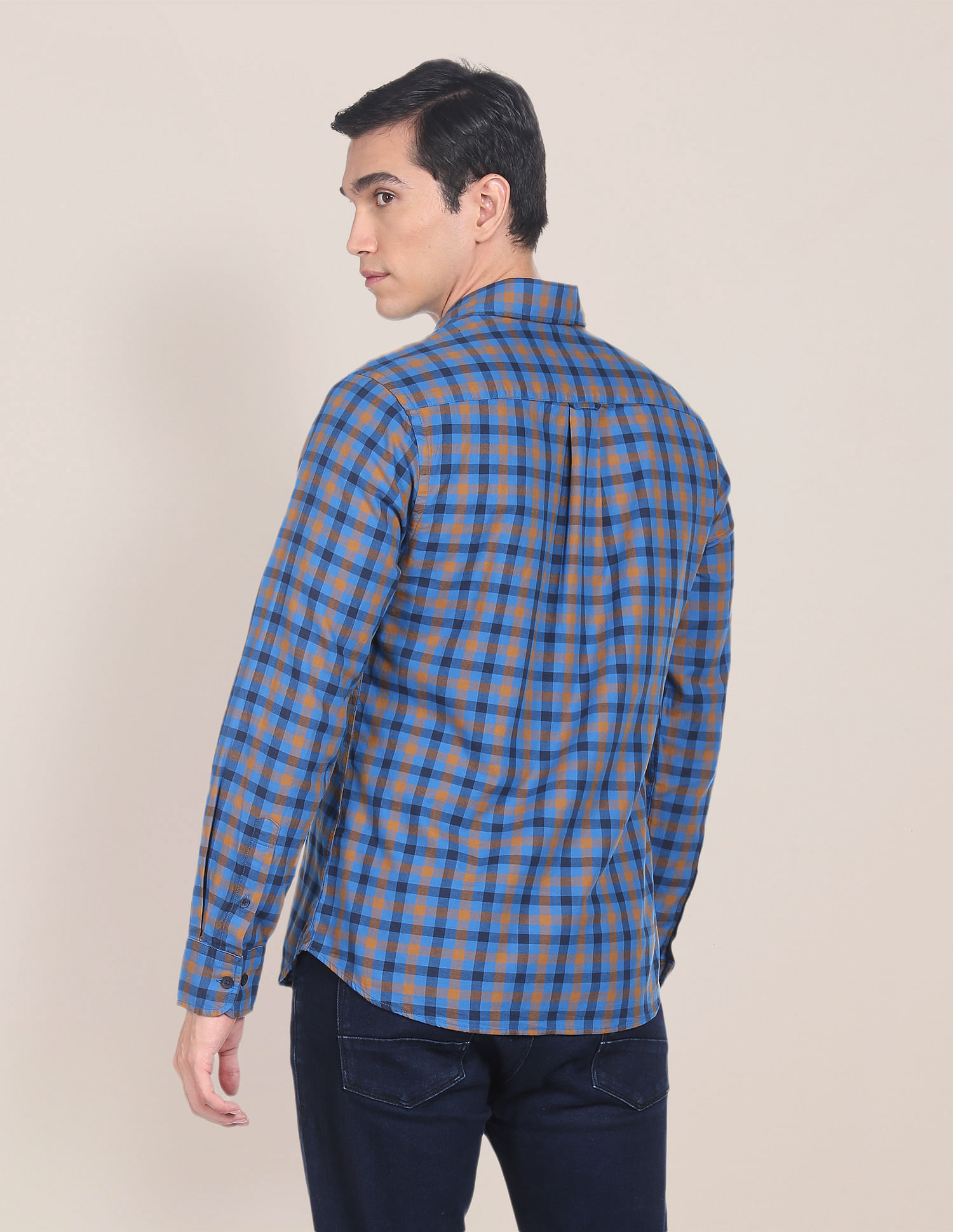 U.S. Polo Assn. Spread Collar Grid Tattersall Check Casual Shirt