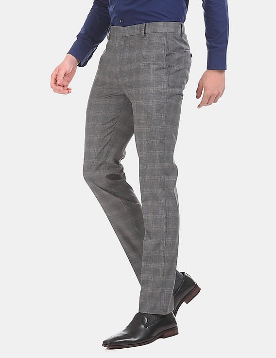 Light Grey Check Skinny Trousers | New Look