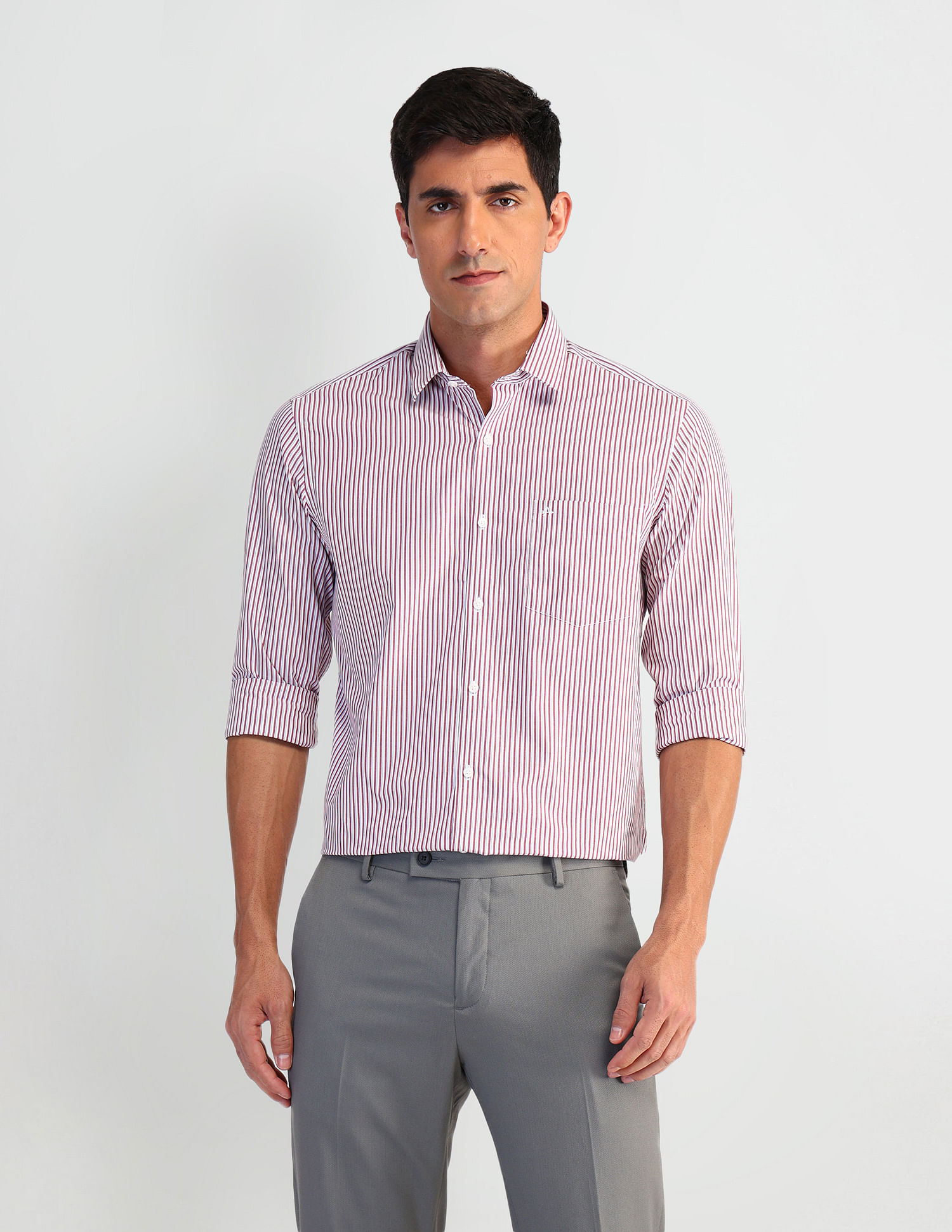Arrow Vertical Stripe Manhattan Slim Fit Shirt