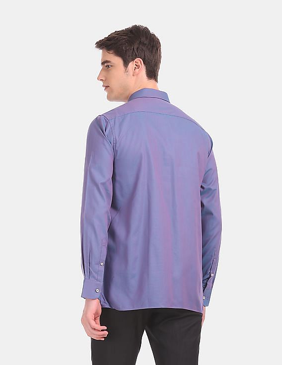 AD by Arvind Tailored Regular Fit Two Tone Partywear Shirt