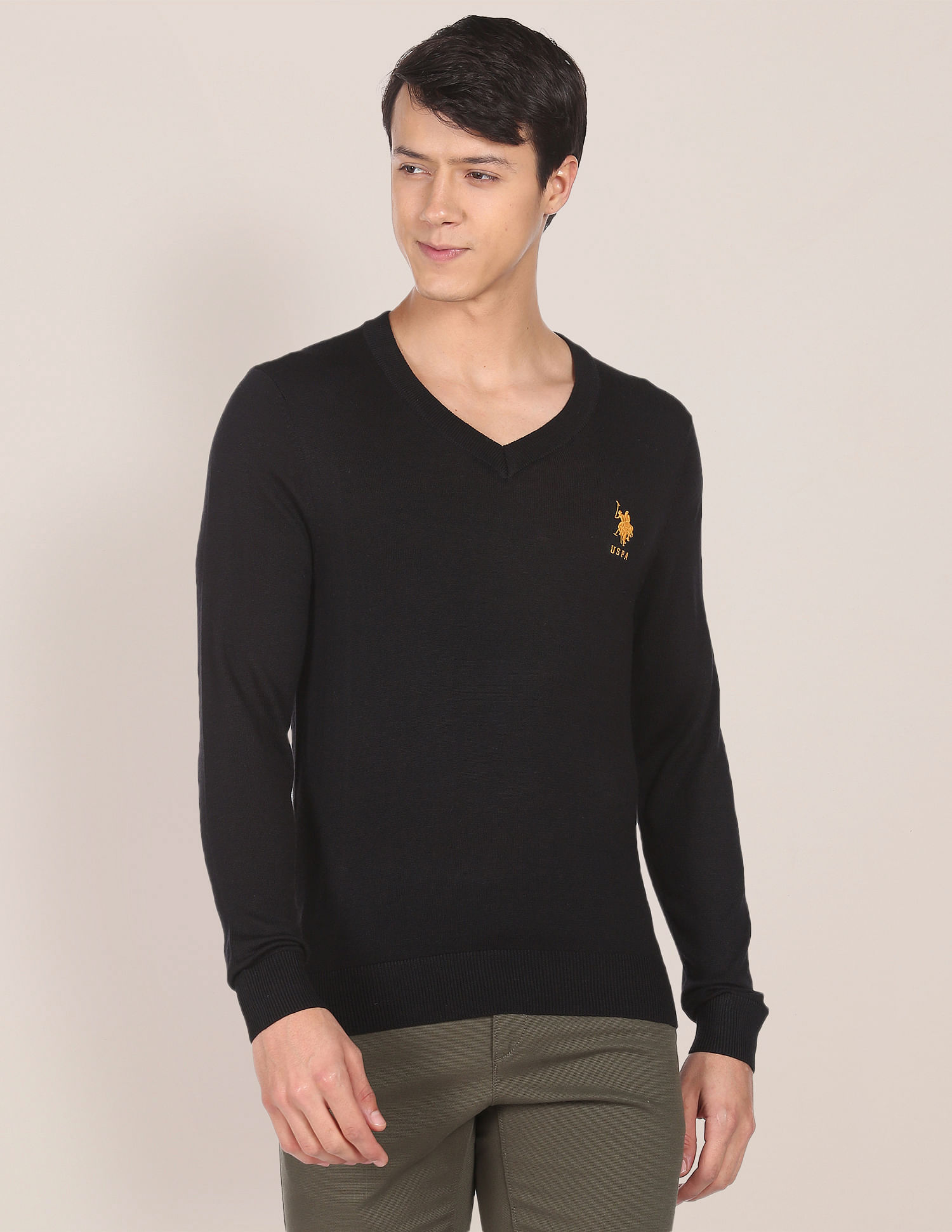 U.S. Polo Assn. V-Neck Acrylic Sweater