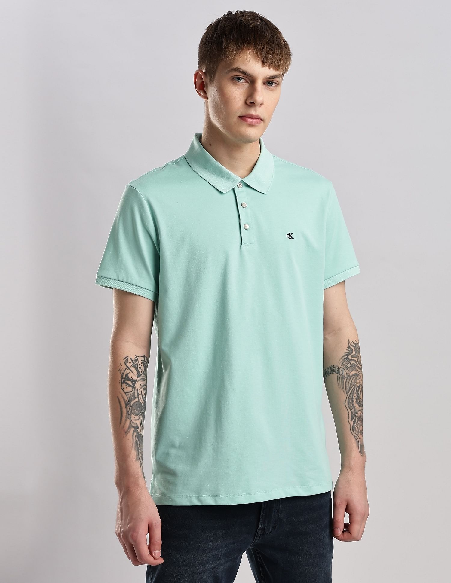 Calvin Klein Jeans Solid Regular Fit Cotton Polo Shirt