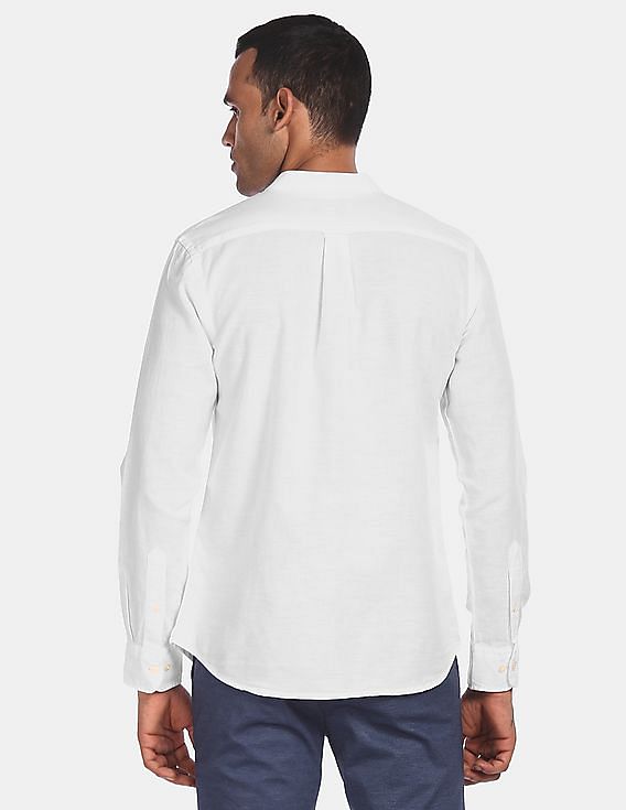 U.S. Polo Assn. Mandarin Collar Solid Casual Shirt