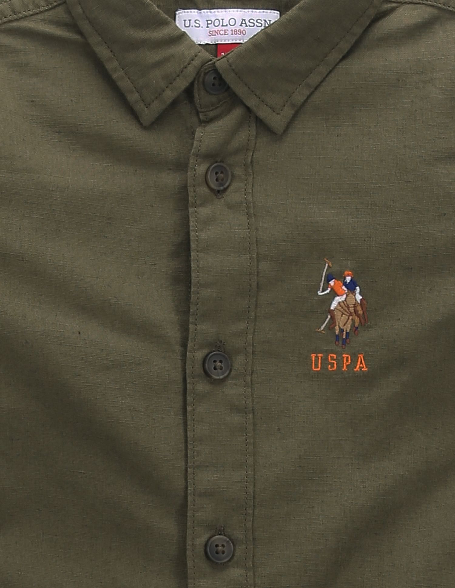 U.S. Polo Assn. Kids Boys Solid Cutaway Collar Shirt