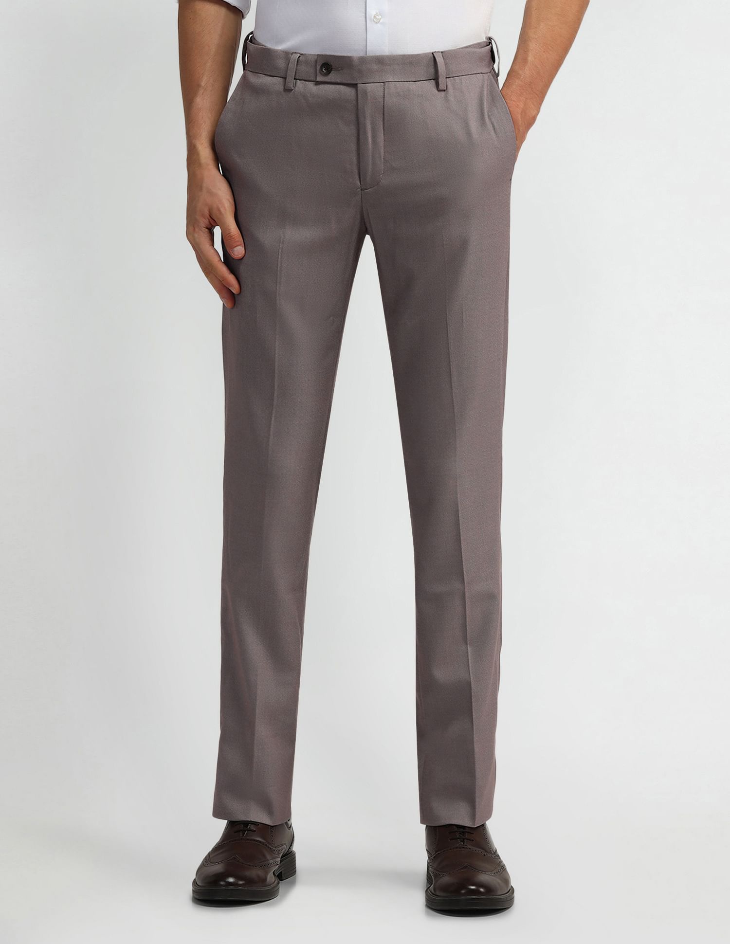 Arrow Solid Mid Rise Trousers