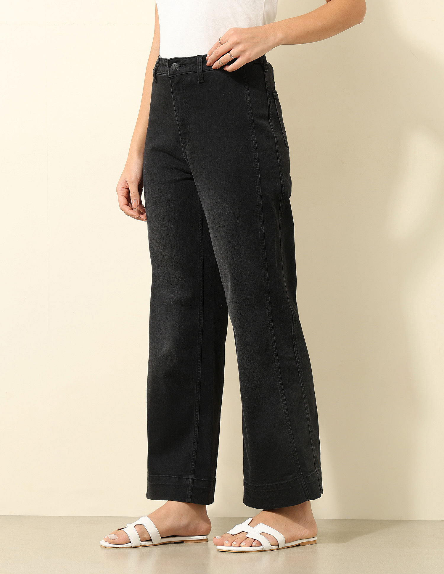 U.S. Polo Assn. Women High Rise Wide Leg Jeans