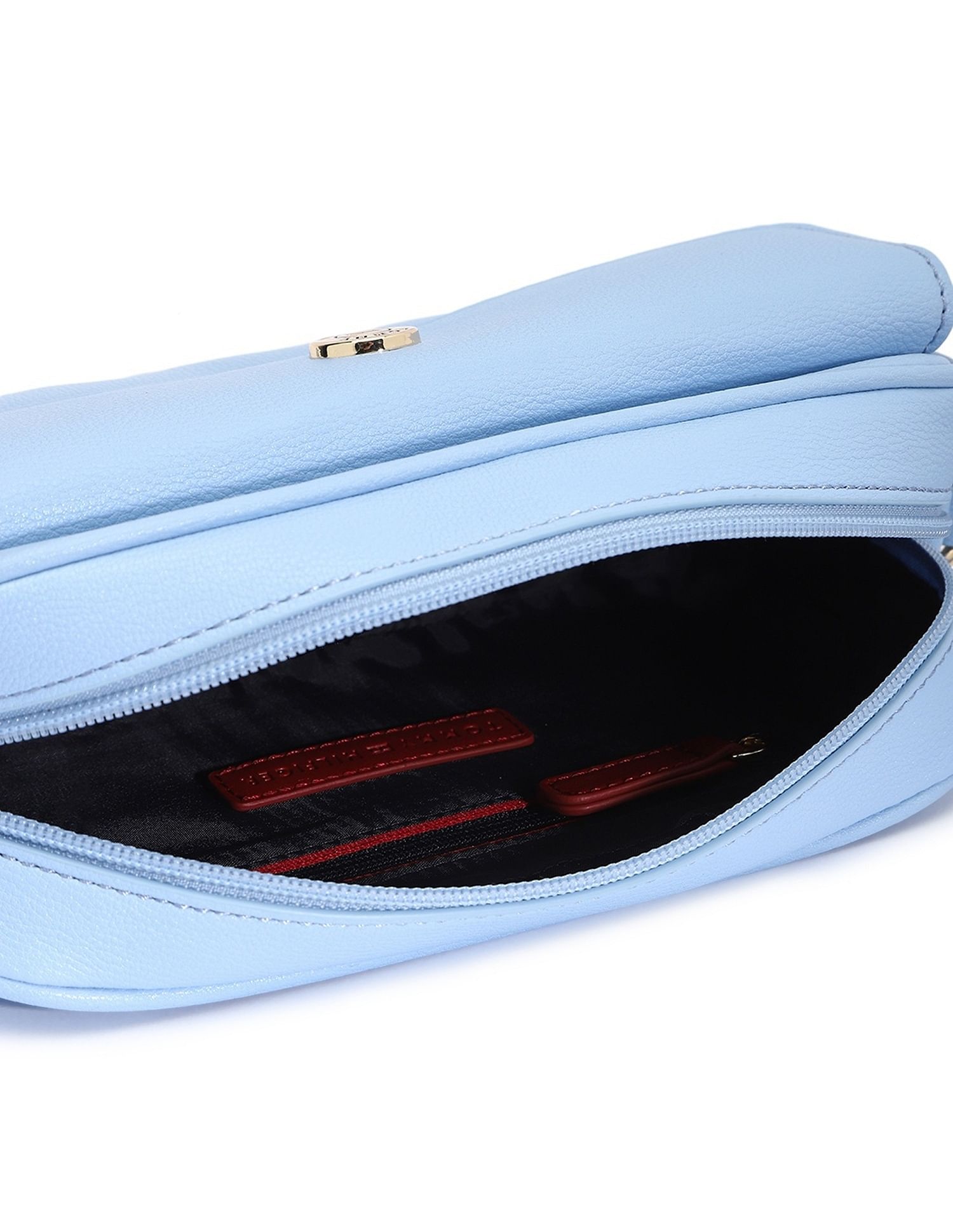Tommy Hilfiger Solid Blue Pu Sling Bag