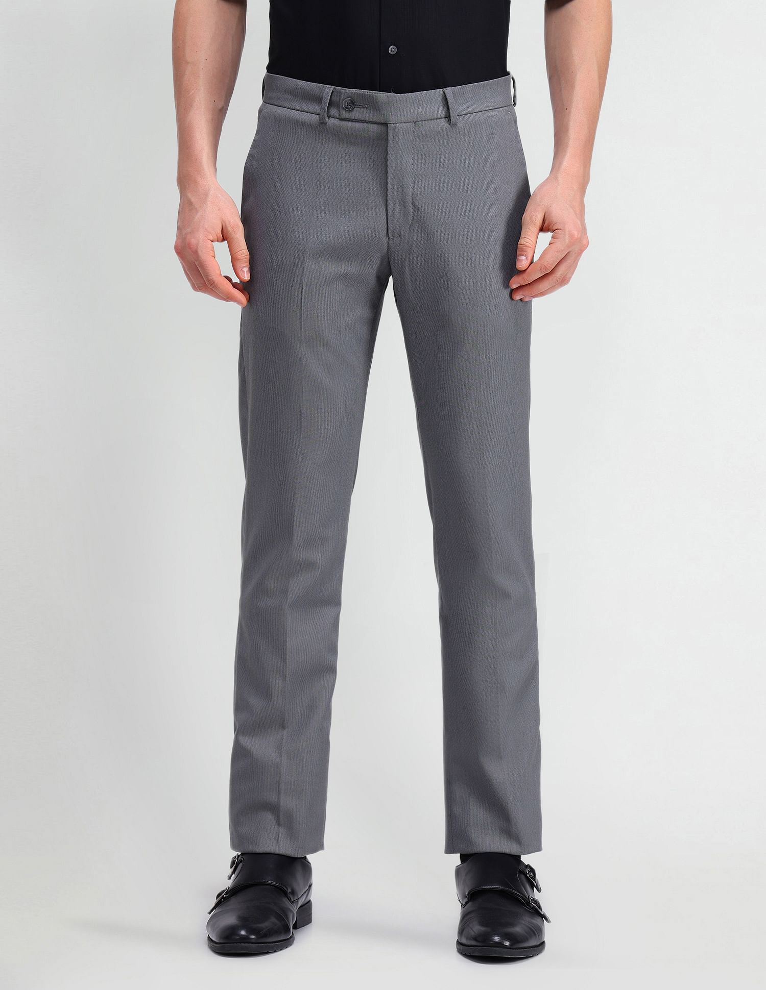 Arrow Denver Slim Fit Solid Trousers