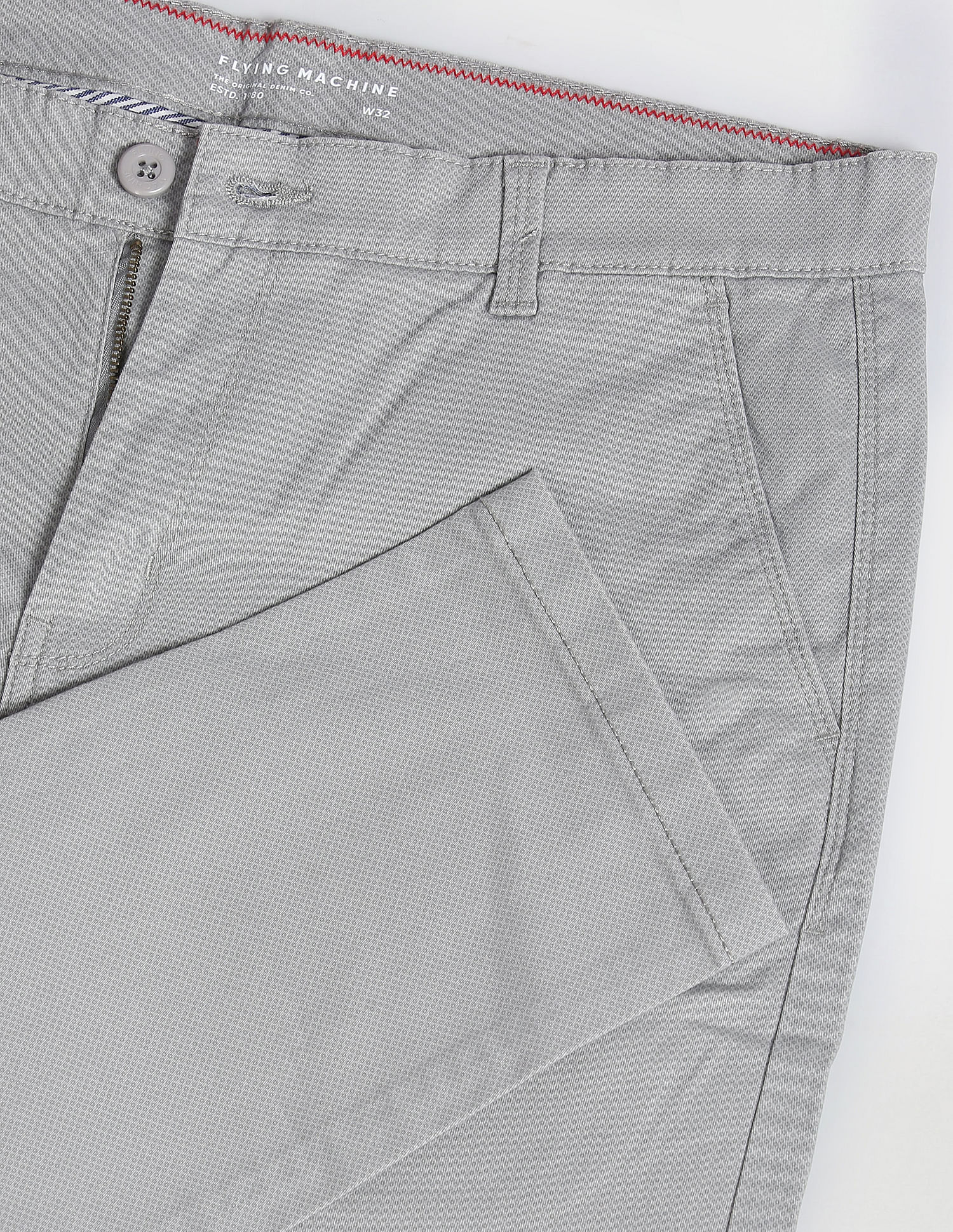 Flying Machine Twill Geometric Print Trousers